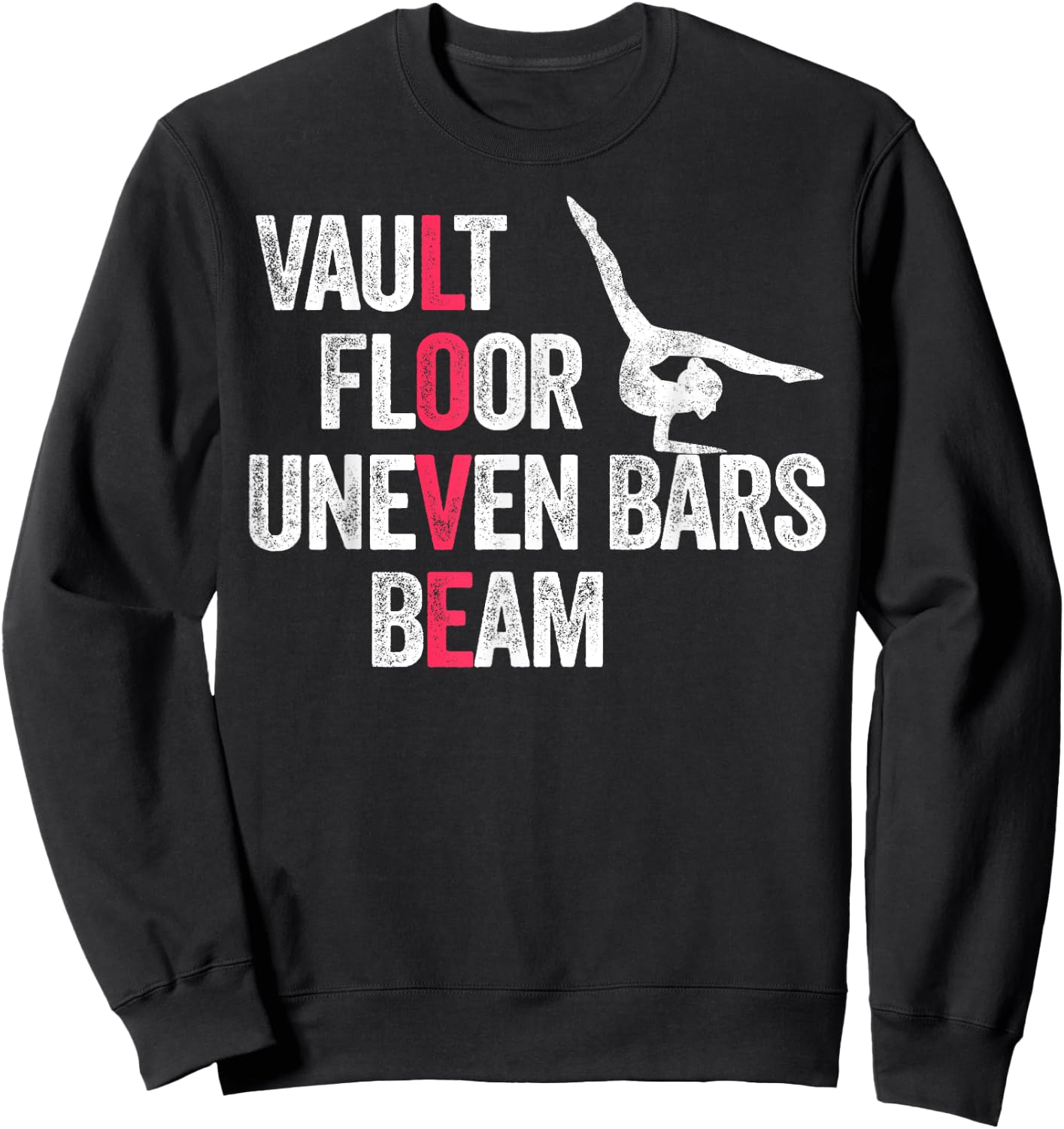 Vault Floor Uneven Bars Beam Gymnastics Gymnast Gift Sweatshirt - Sweatshirt | Black