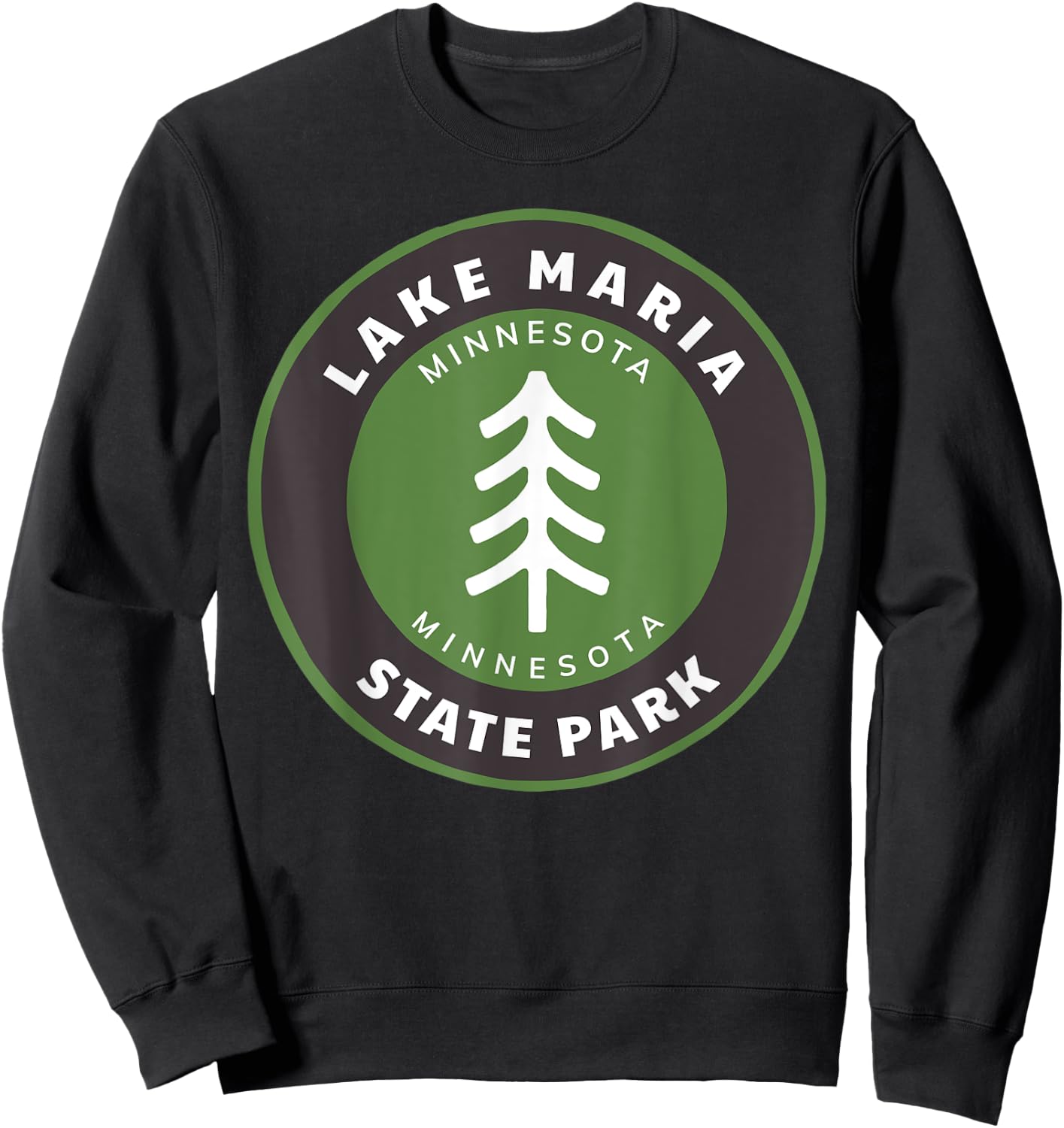 Lake Maria State Park Minnesota MN Forest Tree Badge Sweatshirt - Sweatshirt | Black