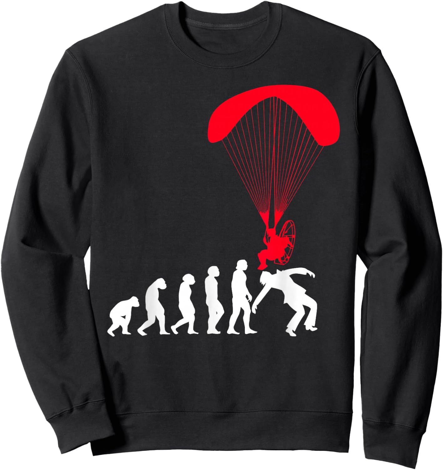 Powered Paramotor Funny Paragliding Evolution Paragliders Sweatshirt - Sweatshirt | Black