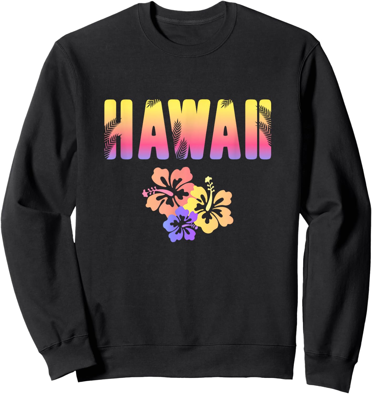 Hawaii Family Vacation Matching Floral Sweatshirt - Sweatshirt | Black