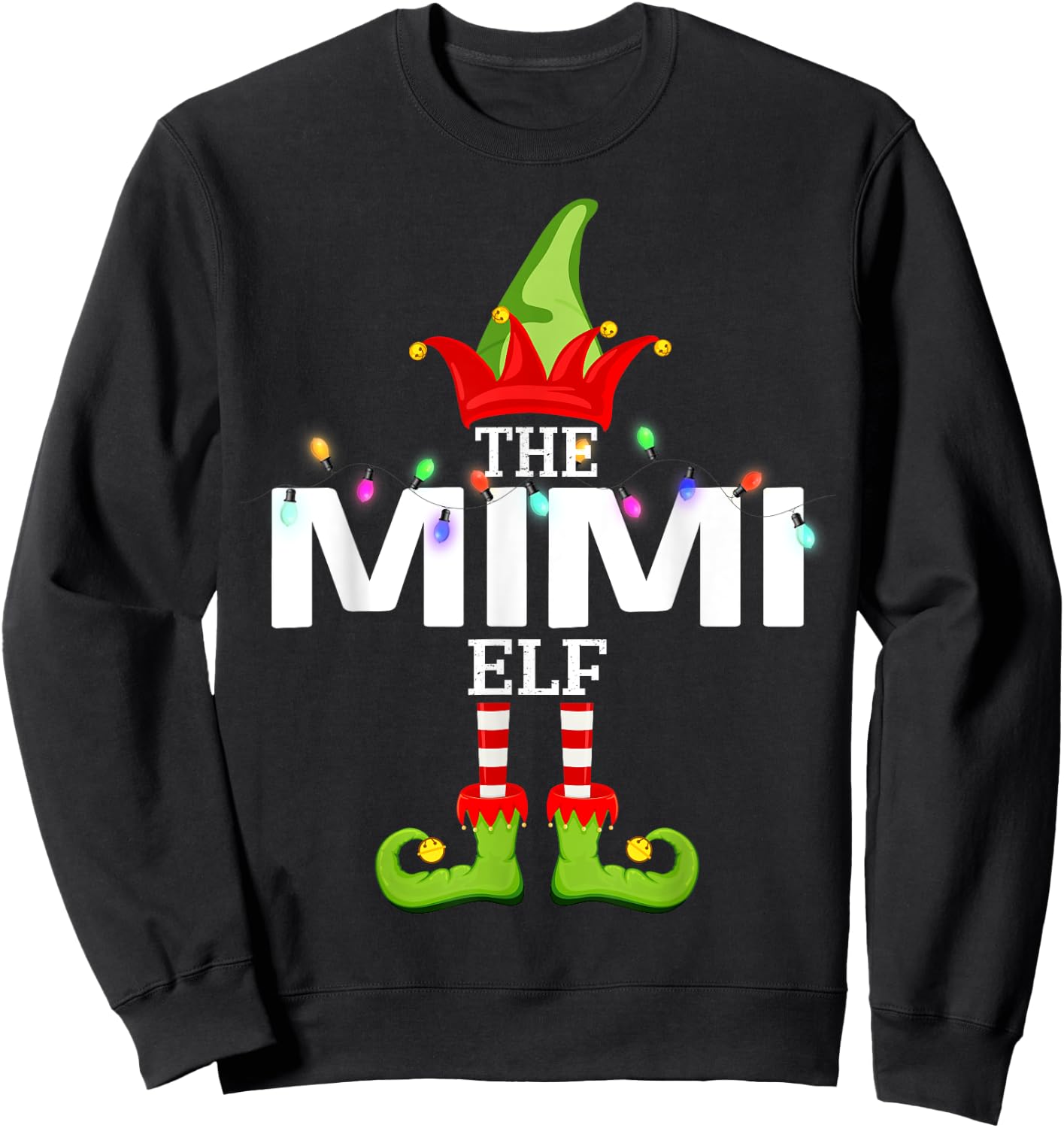 The Mimi Elf Christmas Matching Pajamas Sweatshirt - Sweatshirt | Black