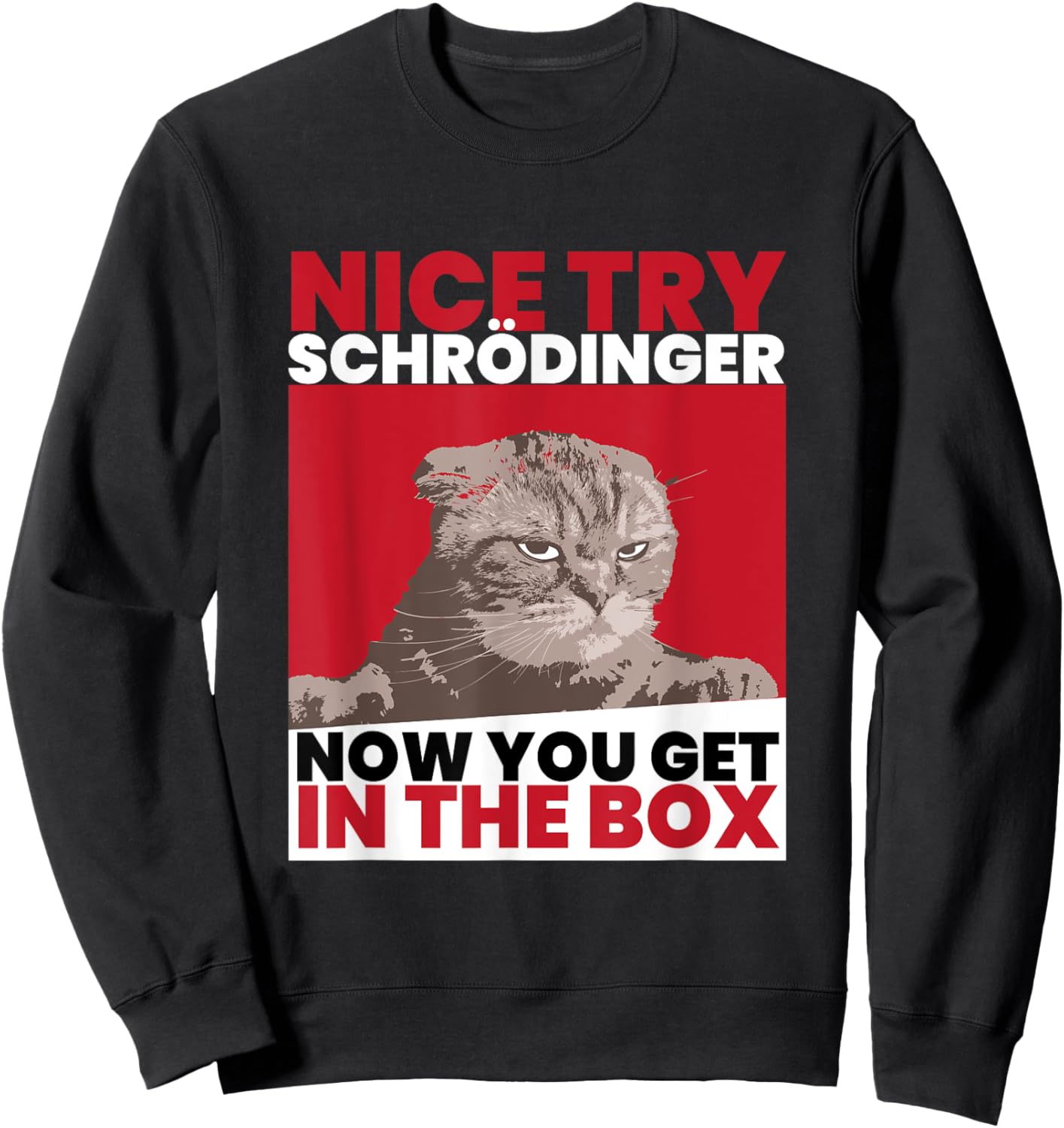 Nice Try Schrödinger I Schrödingers Cat Scientist Women Sweatshirt - Sweatshirt | Black