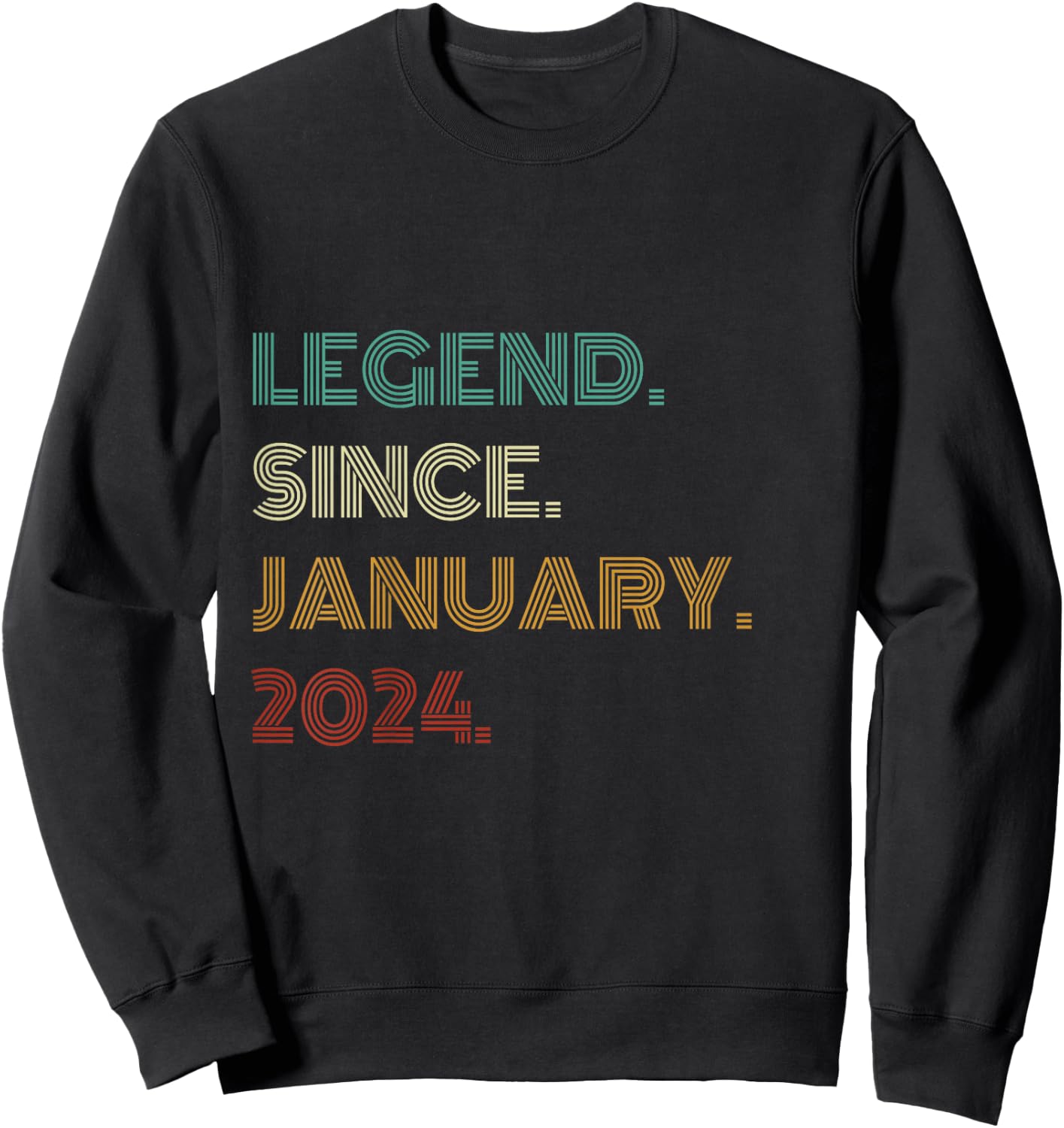 Kids 2 Years Old Legend Since January 2024 2nd Birthday Sweatshirt - Sweatshirt | Black