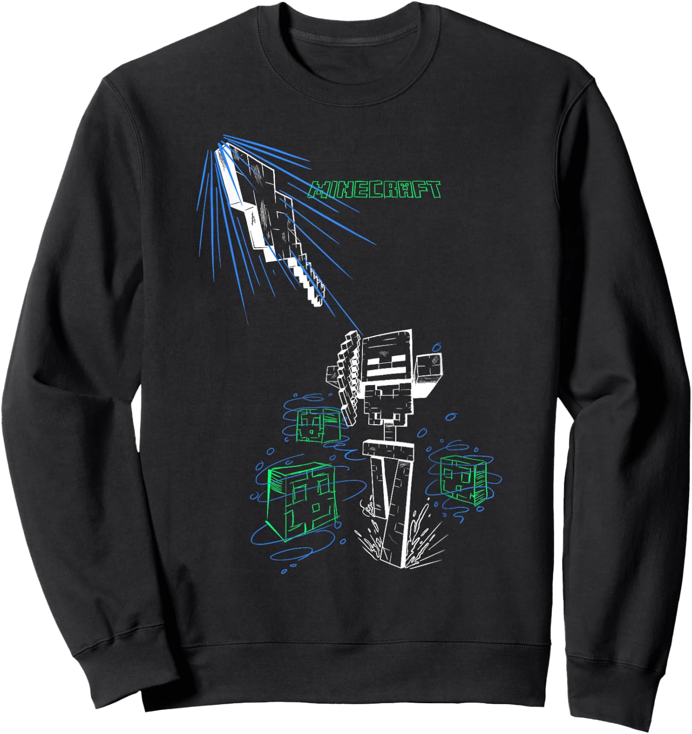 Minecraft Skeleton Arrow Shot Logo Sweatshirt - Sweatshirt | Black
