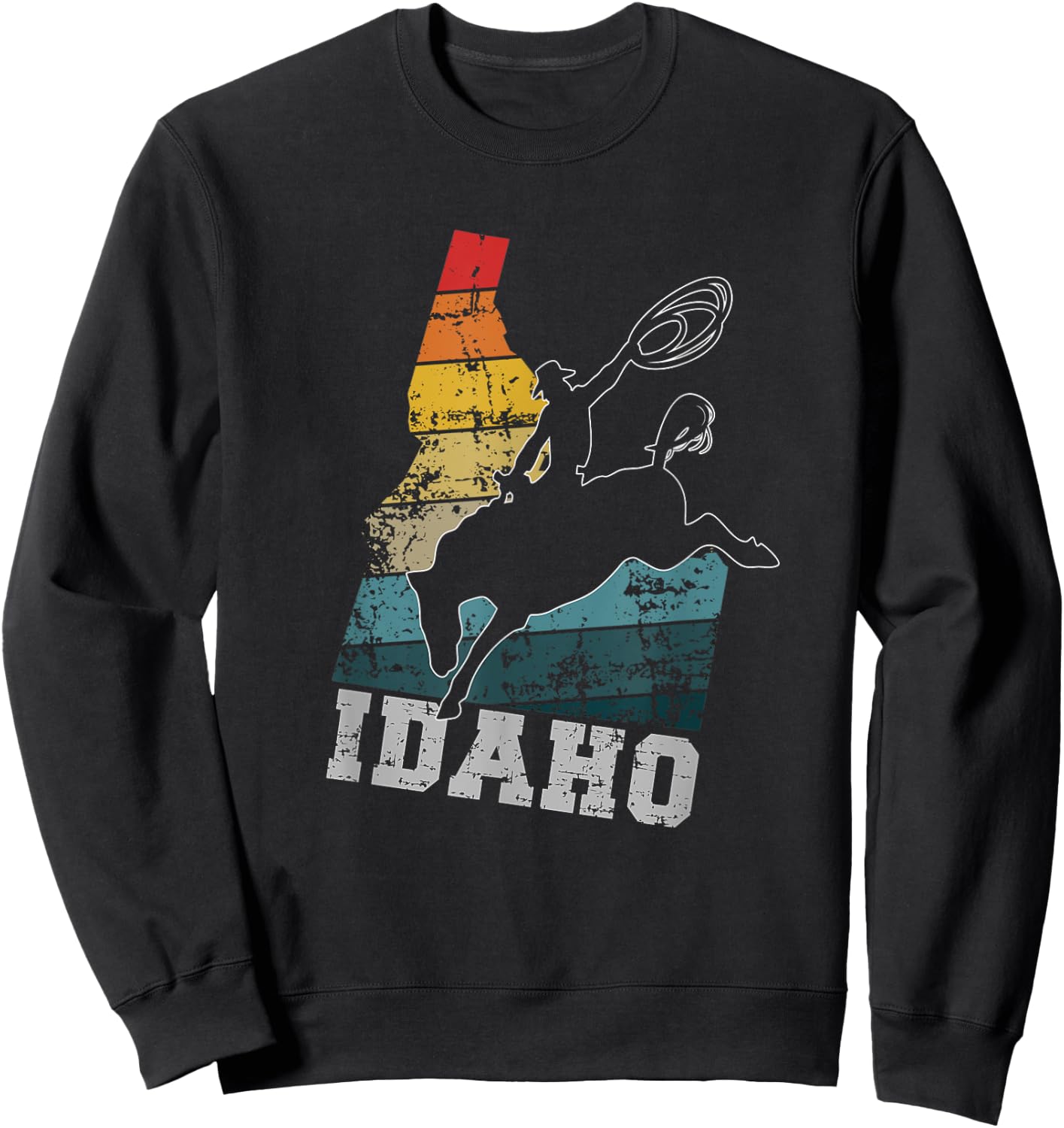Vintage Idaho Cowboy Sweatshirt - Sweatshirt | Black
