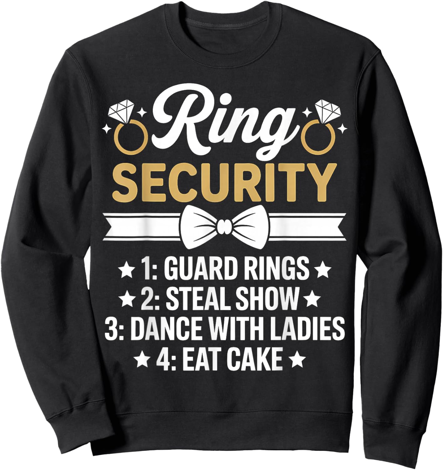 Ring Security Wedding Party Funny Ring Bearer Sweatshirt - Sweatshirt | Black