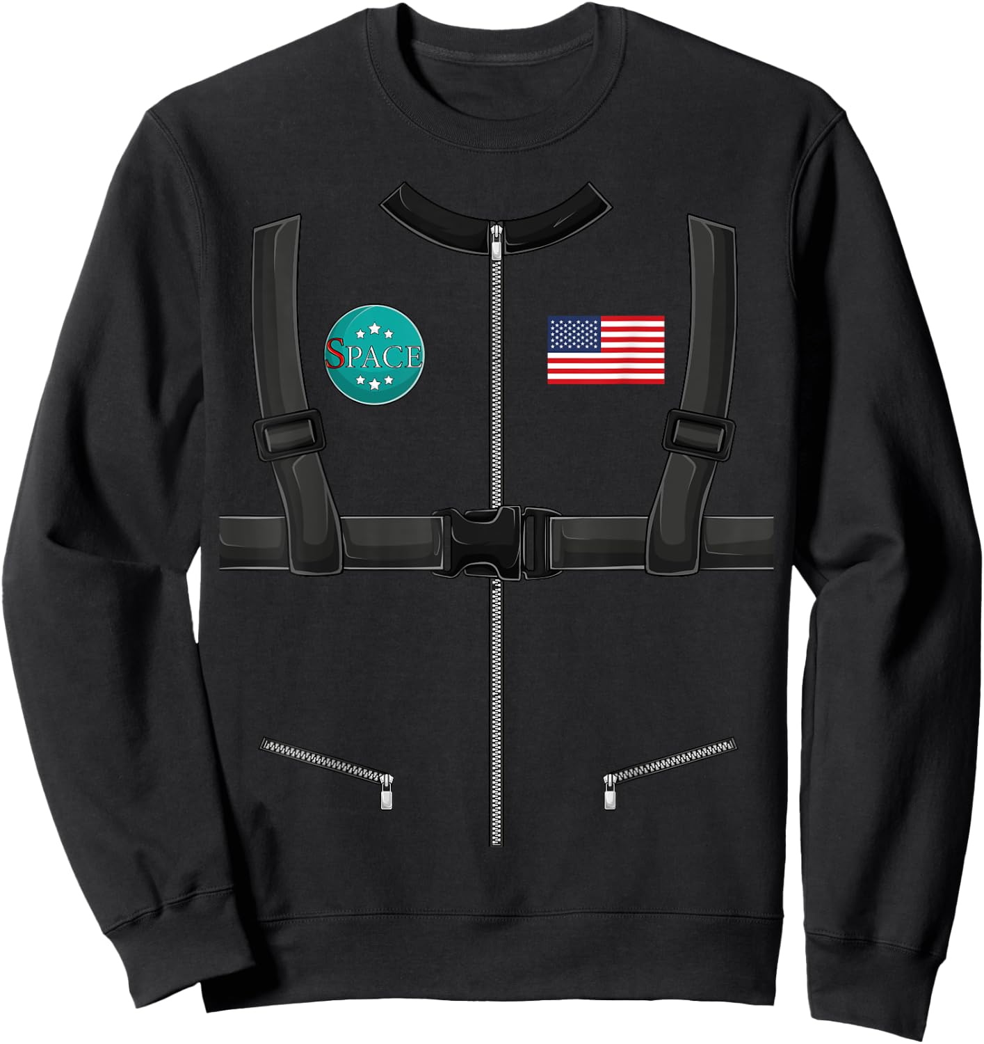 Astronaut Costume Halloween Kids boys Men Women Space planet Sweatshirt - Sweatshirt | Black