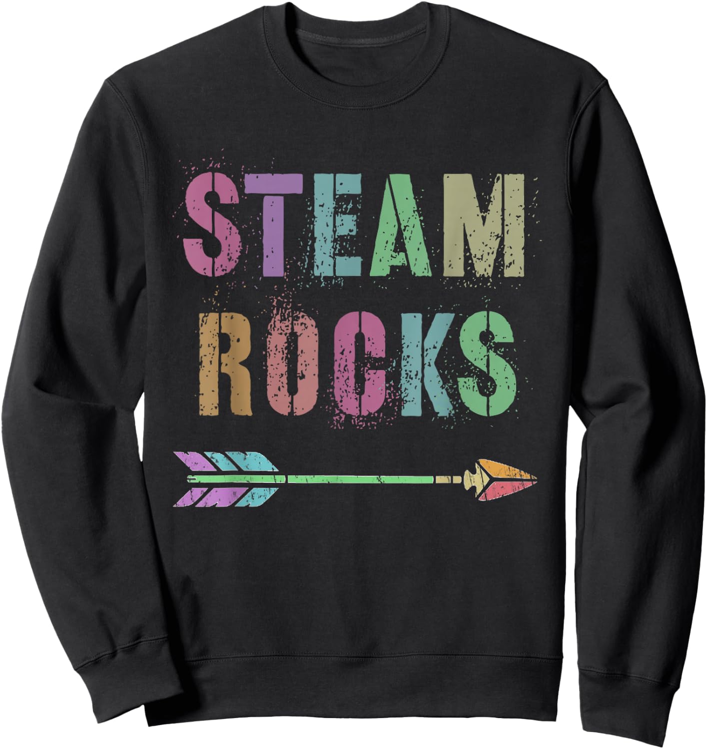 Teaching STEAM ROCKS Science Technology STEM Teacher Squad Sweatshirt - Sweatshirt | Black