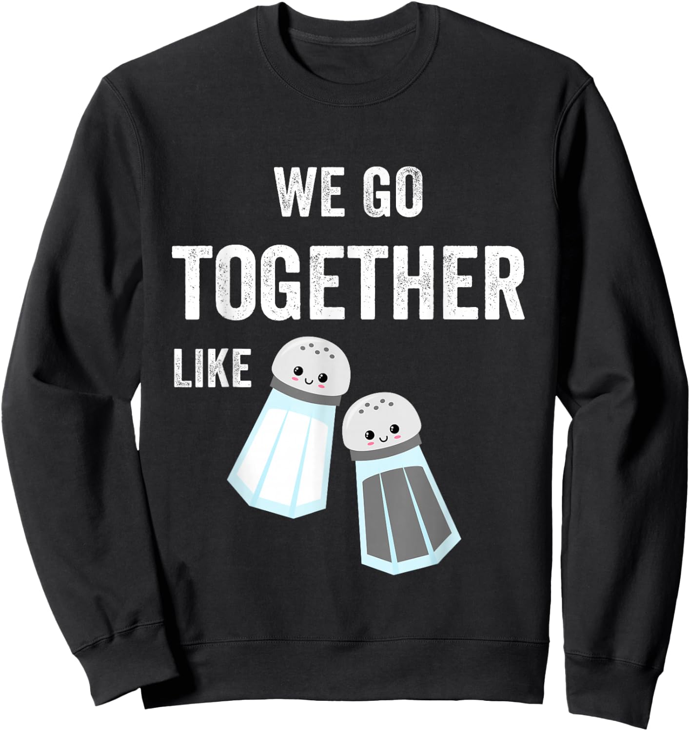 Salt and Pepper Matching Couples PJs Bestie 2 Best Friends Sweatshirt - Sweatshirt | Black
