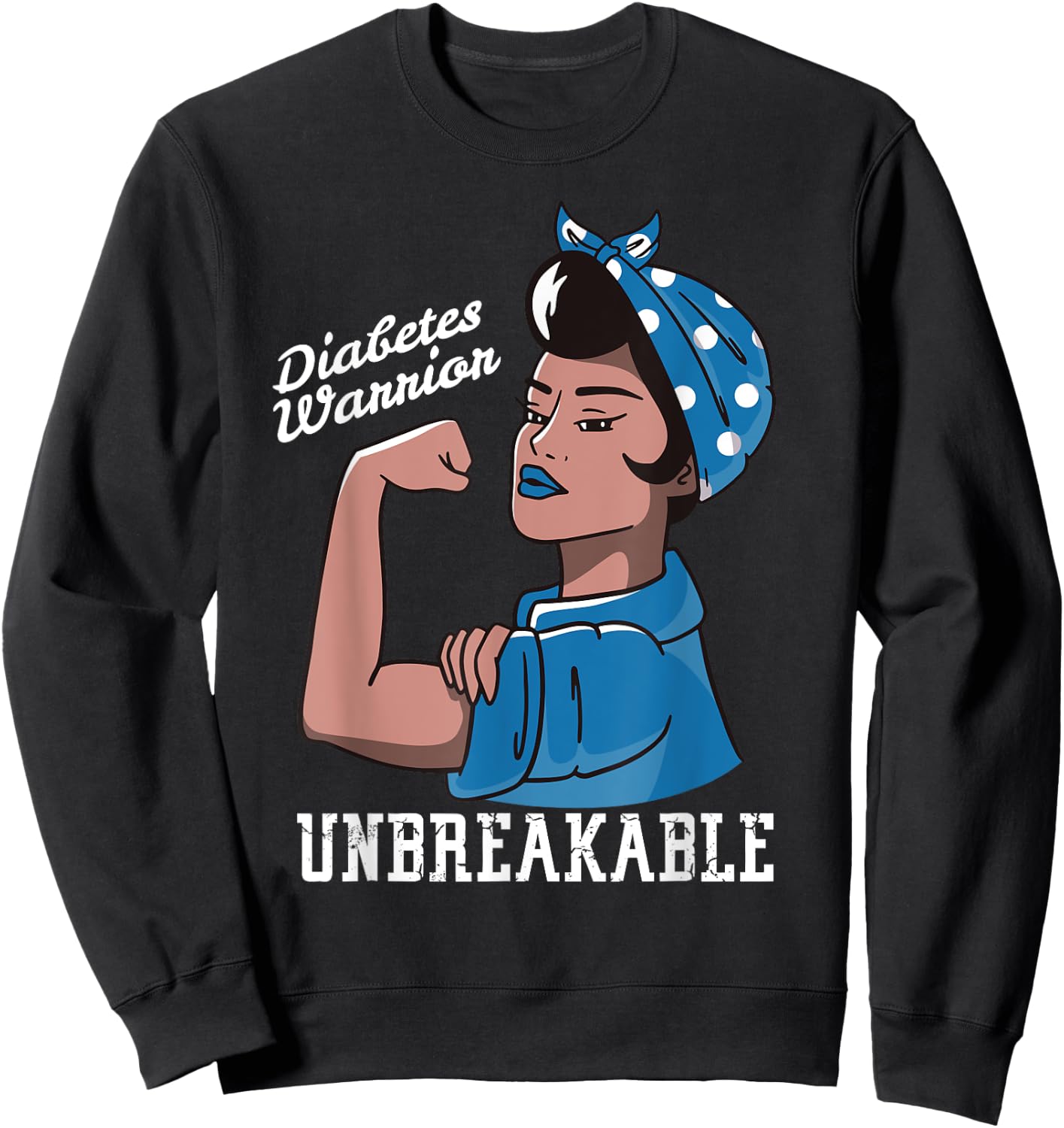Diabetes Awareness Month Woman Unbreakable Mother T1 T2 Sweatshirt - Sweatshirt | Black