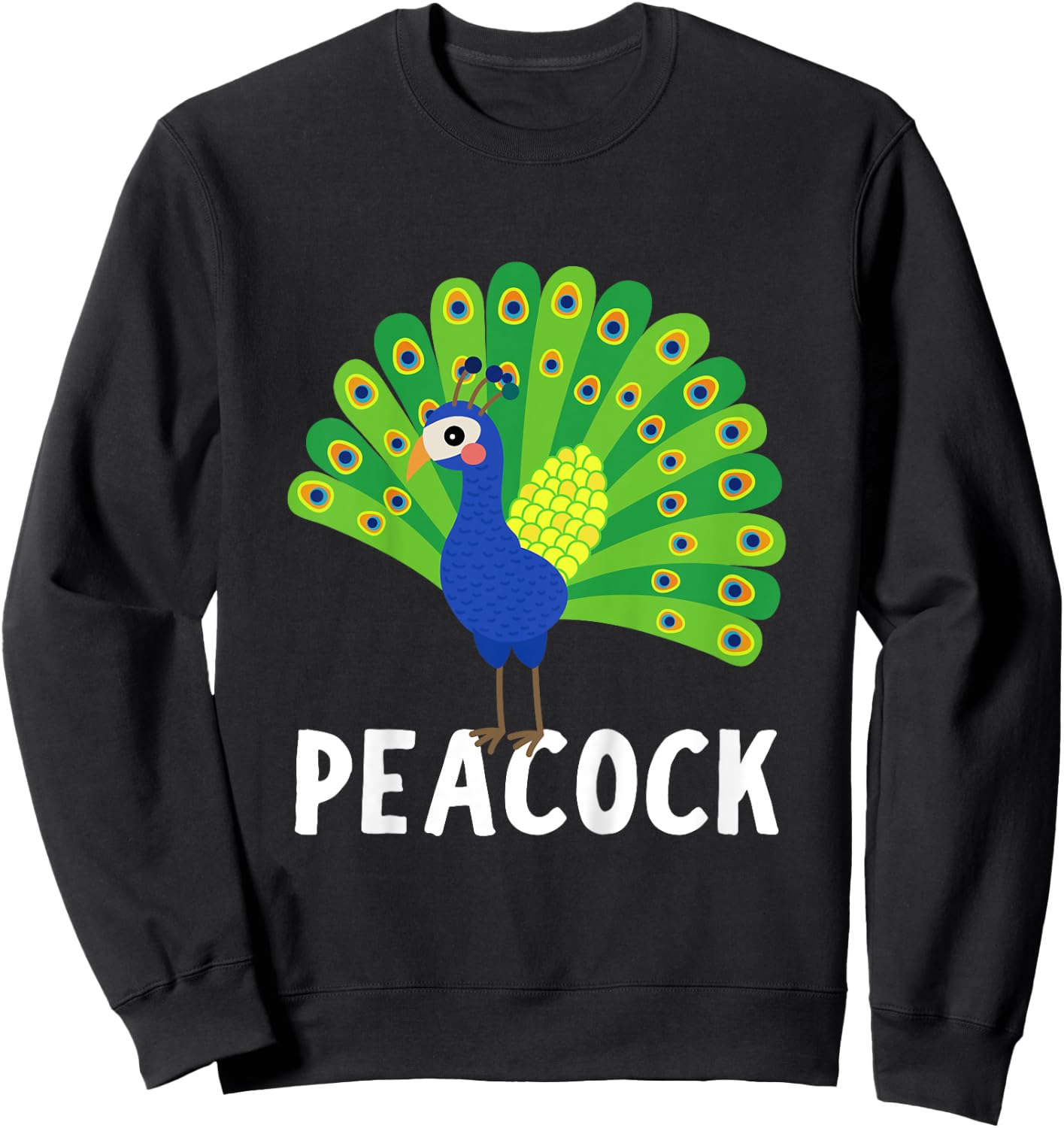 Kids Peacock Shirt For Boys Or Girls | Cute Peacock Gift Sweatshirt - Sweatshirt | Black