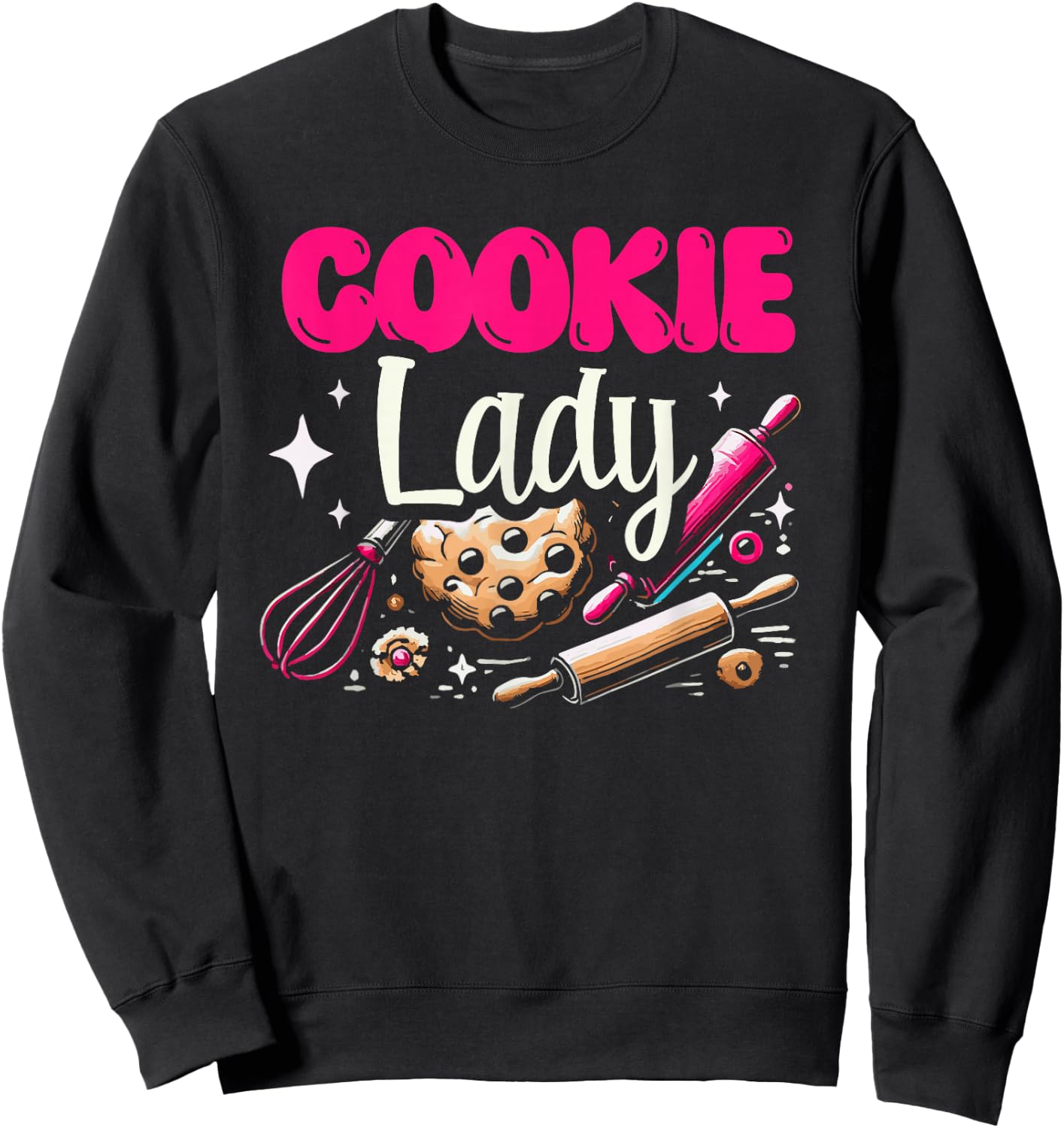 Cookie Lady Cookies Baking Bake Baker Biscuit Sweatshirt - Sweatshirt | Black