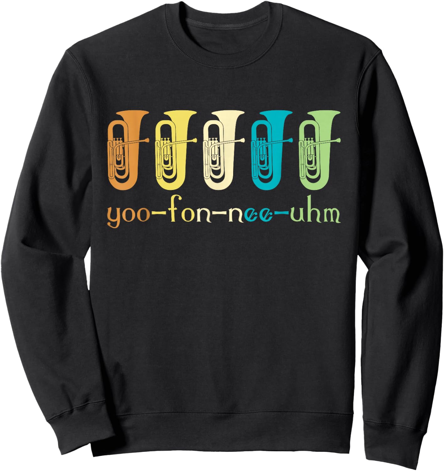 Retro Euphonium Player Euphoniumist Brass Horn Marching Band Sweatshirt - Sweatshirt | Black