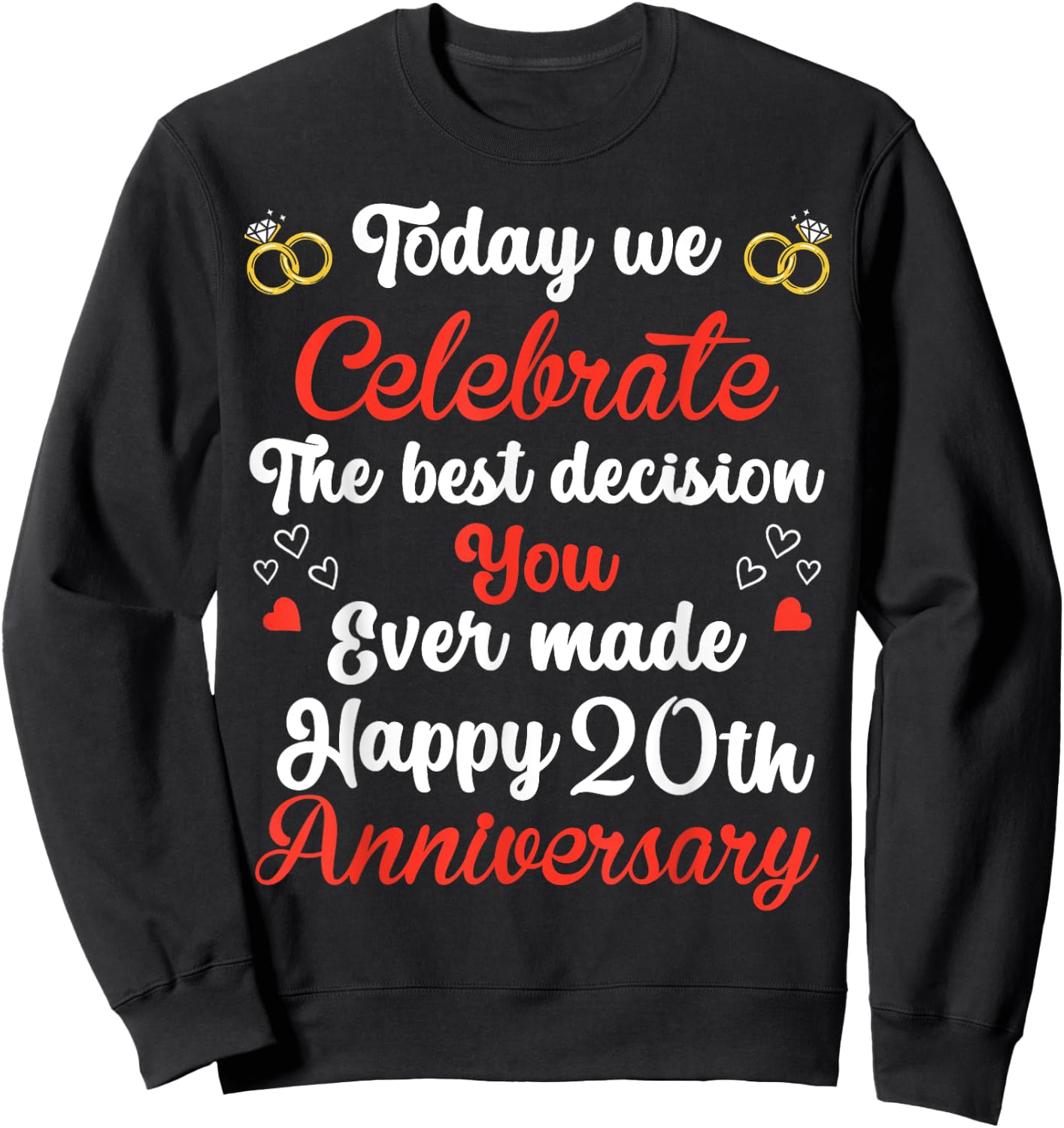 20 Years Anniversary Marriage Couples 20th Year of Marriage Sweatshirt - Sweatshirt | Black