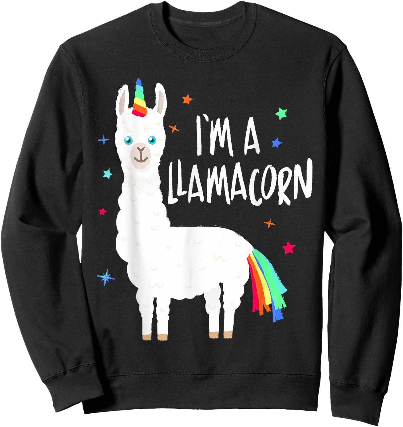 Llamacorn - Funny Cute Llama Unicorn Sweatshirt - Sweatshirt | Black