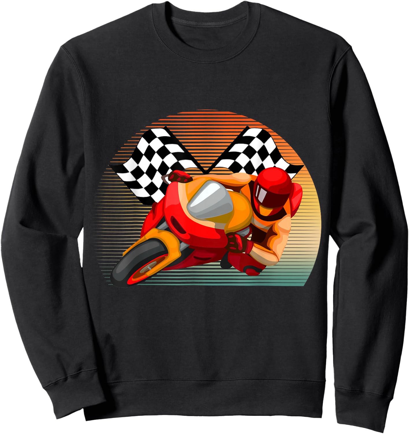 Vintage Retro Style Motorbike Moto GP Sport Racing Fan Sweatshirt - Sweatshirt | Black