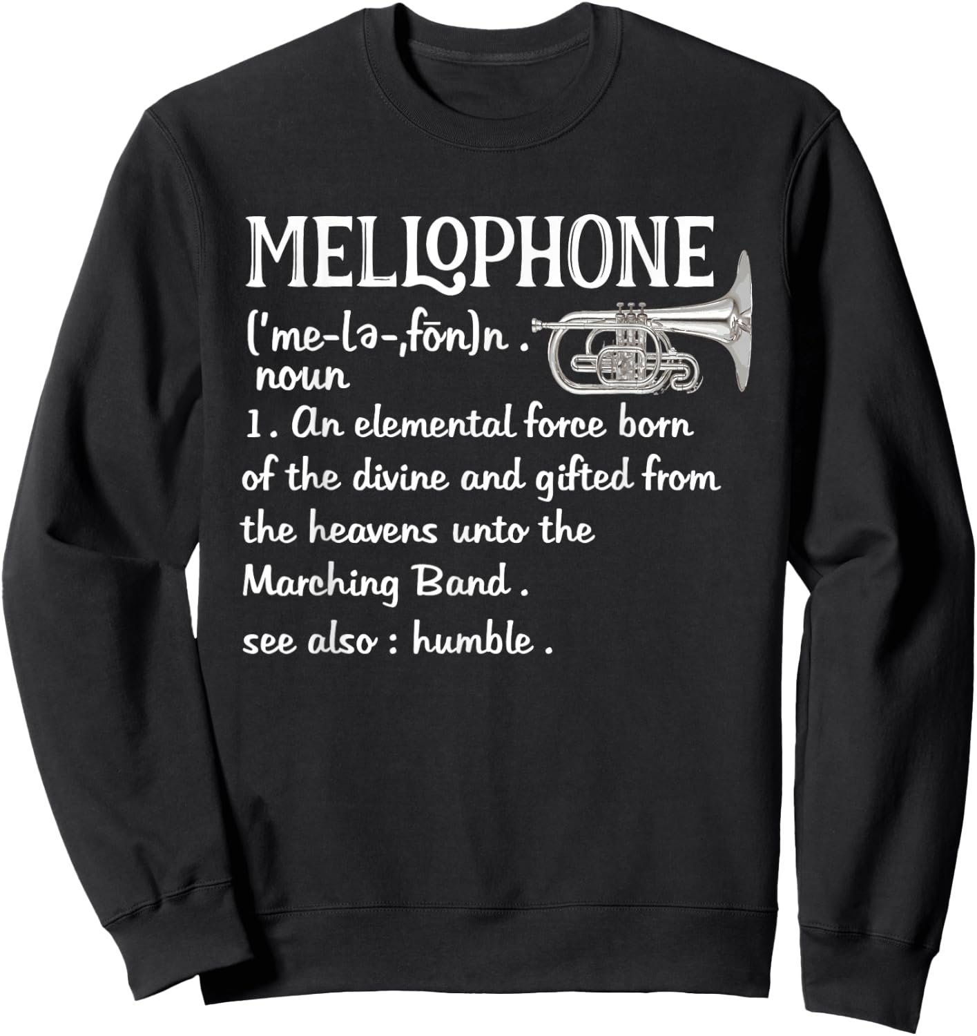 Marching Band Gifts Mellophone Shirt Mellophone Lyre Sweatshirt - Sweatshirt | Black