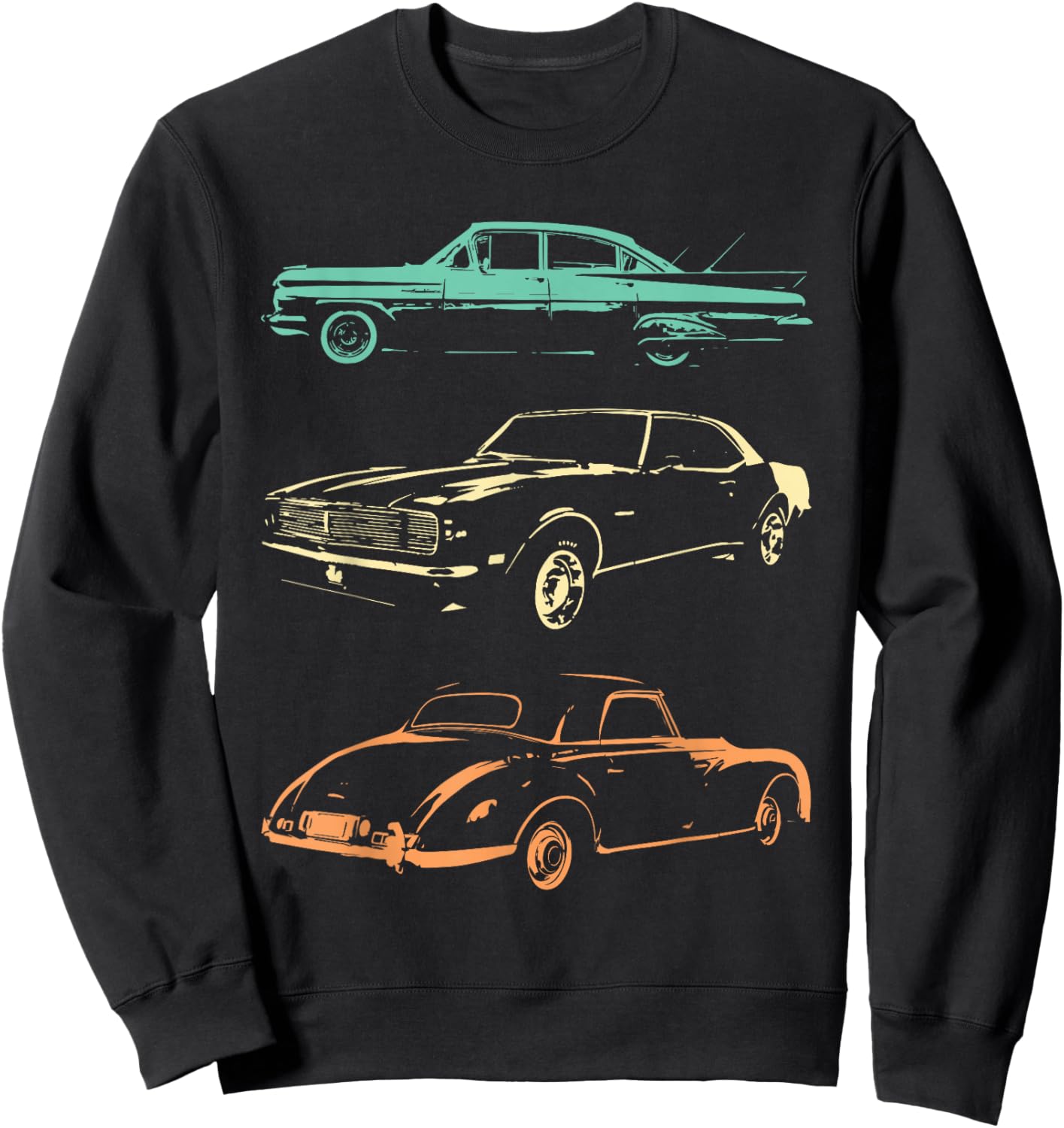 Vintage Cars - 80s & 90s Graphic Retro Sweatshirt - Sweatshirt | Black