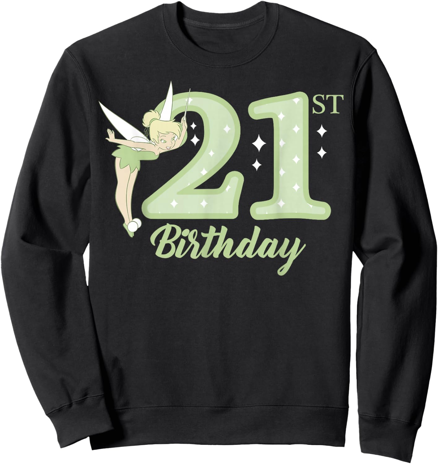 Disney Peter Pan 21st Birthday Tinkerbell Portrait Sweatshirt - Sweatshirt | Black