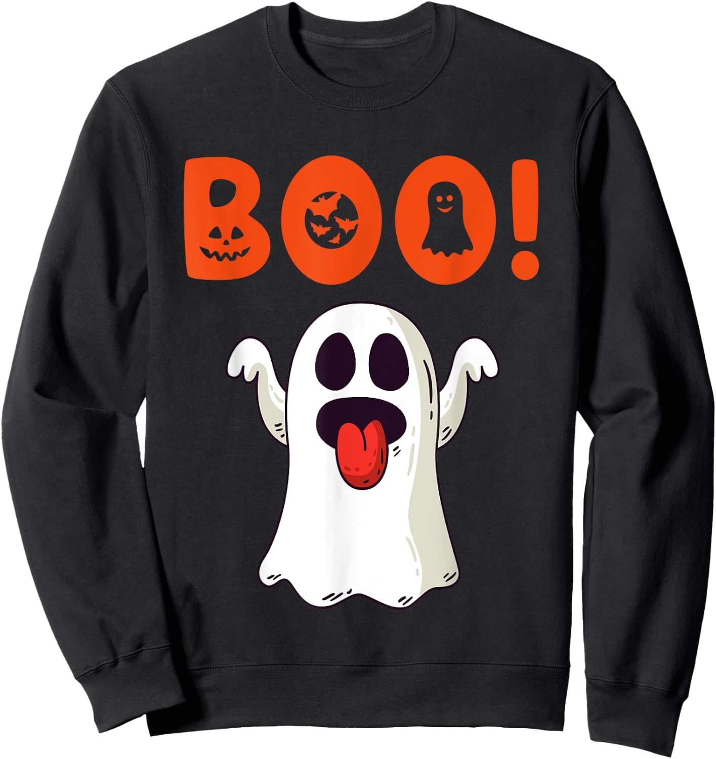 Funny Boo Ghost For Halloween Day Sweatshirt - Sweatshirt | Black