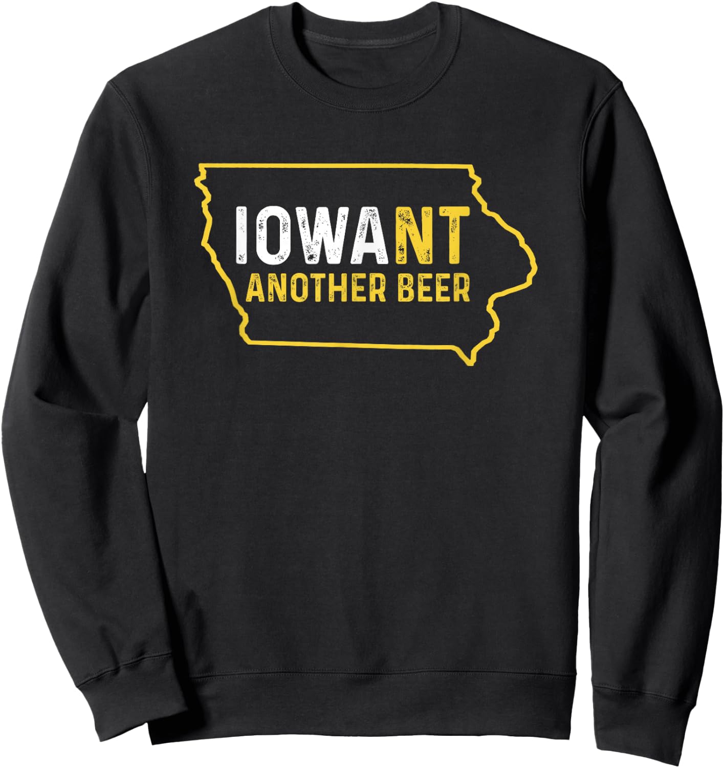Funny Iowa Beer Distressed Iowa State Map Sweatshirt - Sweatshirt | Black