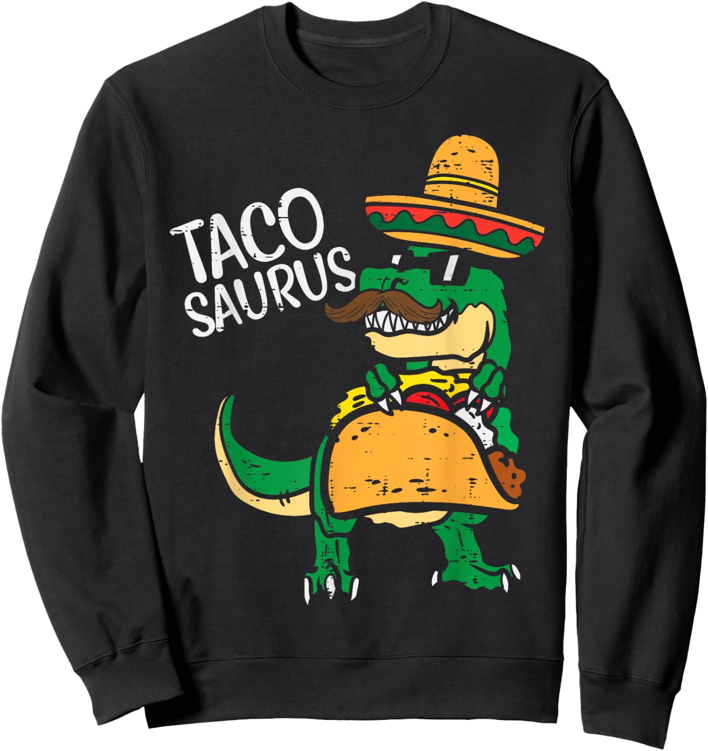Tacosaurus Taco Dino Trex Cinco De Mayo Kids Toddler Boys Sweatshirt - Sweatshirt | Black