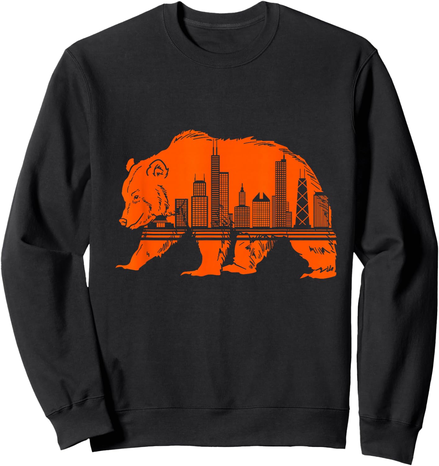 Chicago Downtown City Skyline Illinois Pride Sweatshirt - Sweatshirt | Black