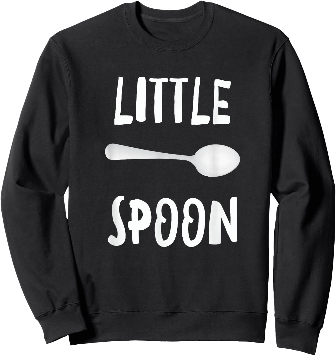 Little Spoon Big Spoon Shirts -Adults Black Small Classic Fit Short Sleeve Sweatshirt - Sweatshirt | Black