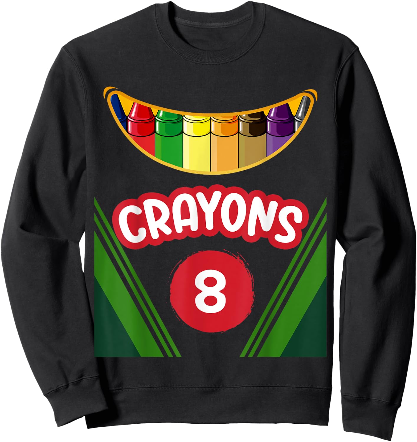 Crayon Box Fun Teacher Student Crayon Squad Halloween 2021 Sweatshirt - Sweatshirt | Black