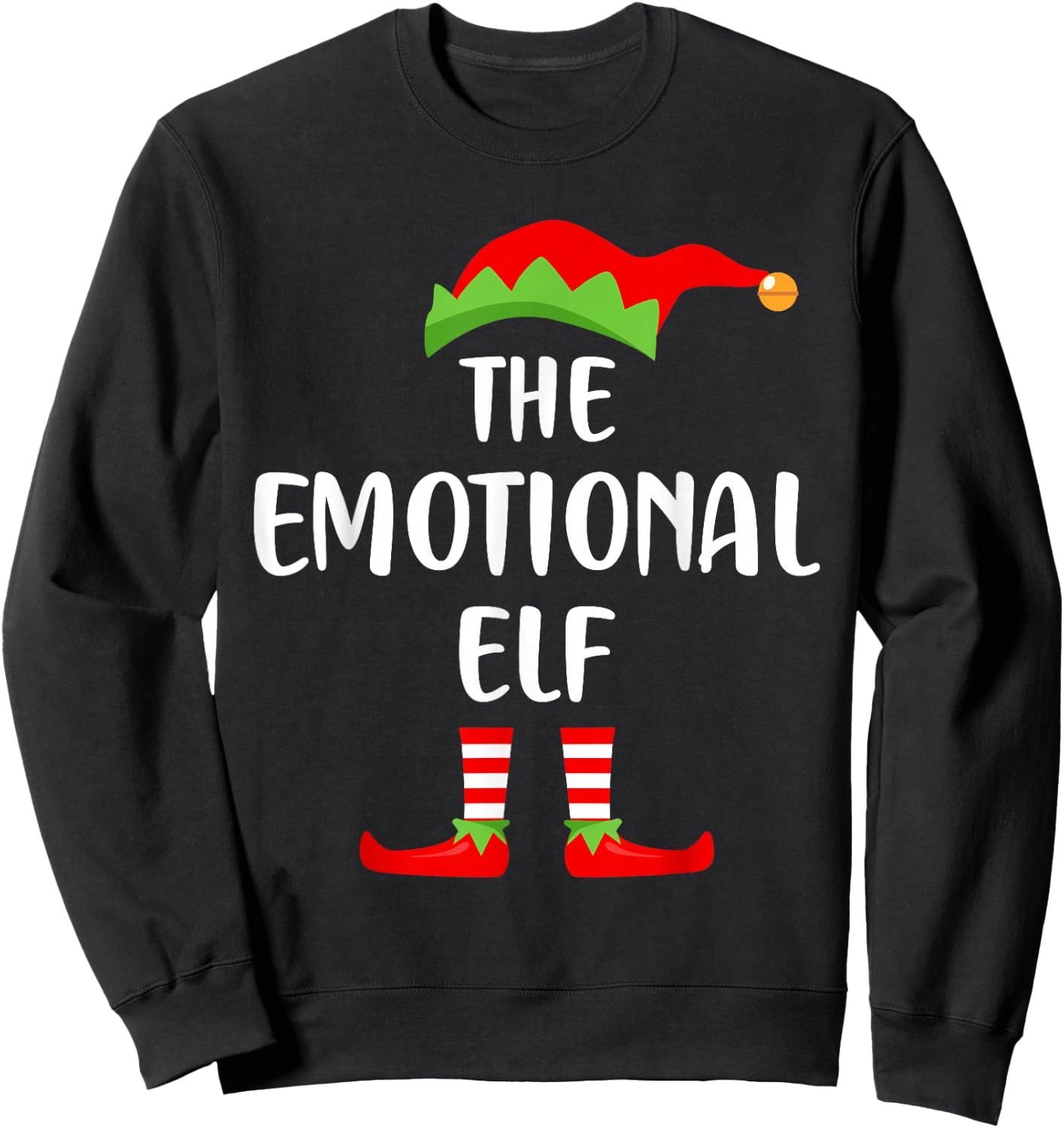 The Emotional Elf Christmas Party Matching Family Pajama Sweatshirt - Sweatshirt | Black