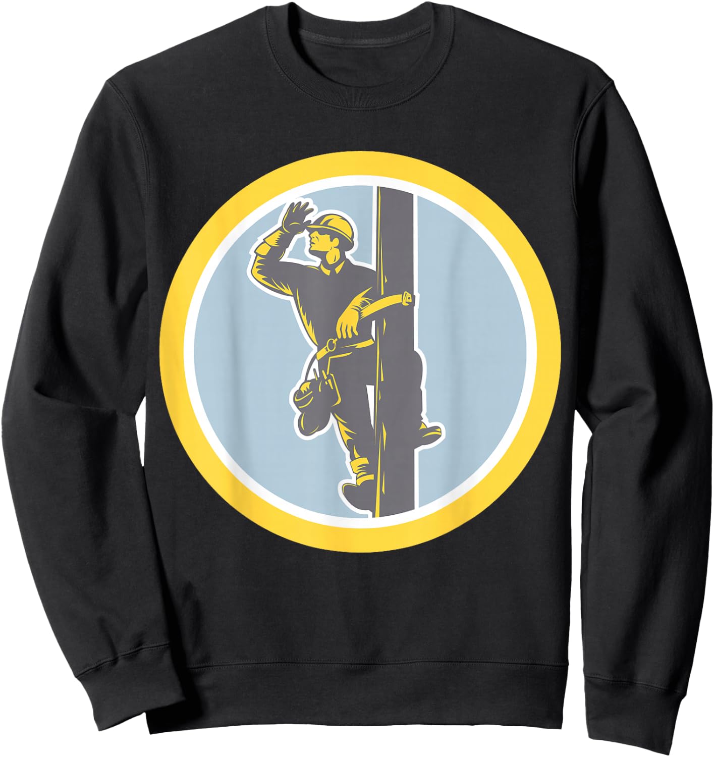 Electrician holding lightning bolt - Telephone - Repairman Sweatshirt - Sweatshirt | Black