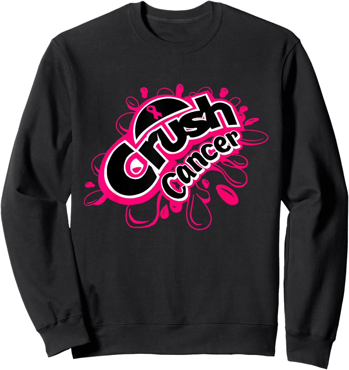 Crush cancer breast cancer awareness Sweatshirt - Sweatshirt | Black