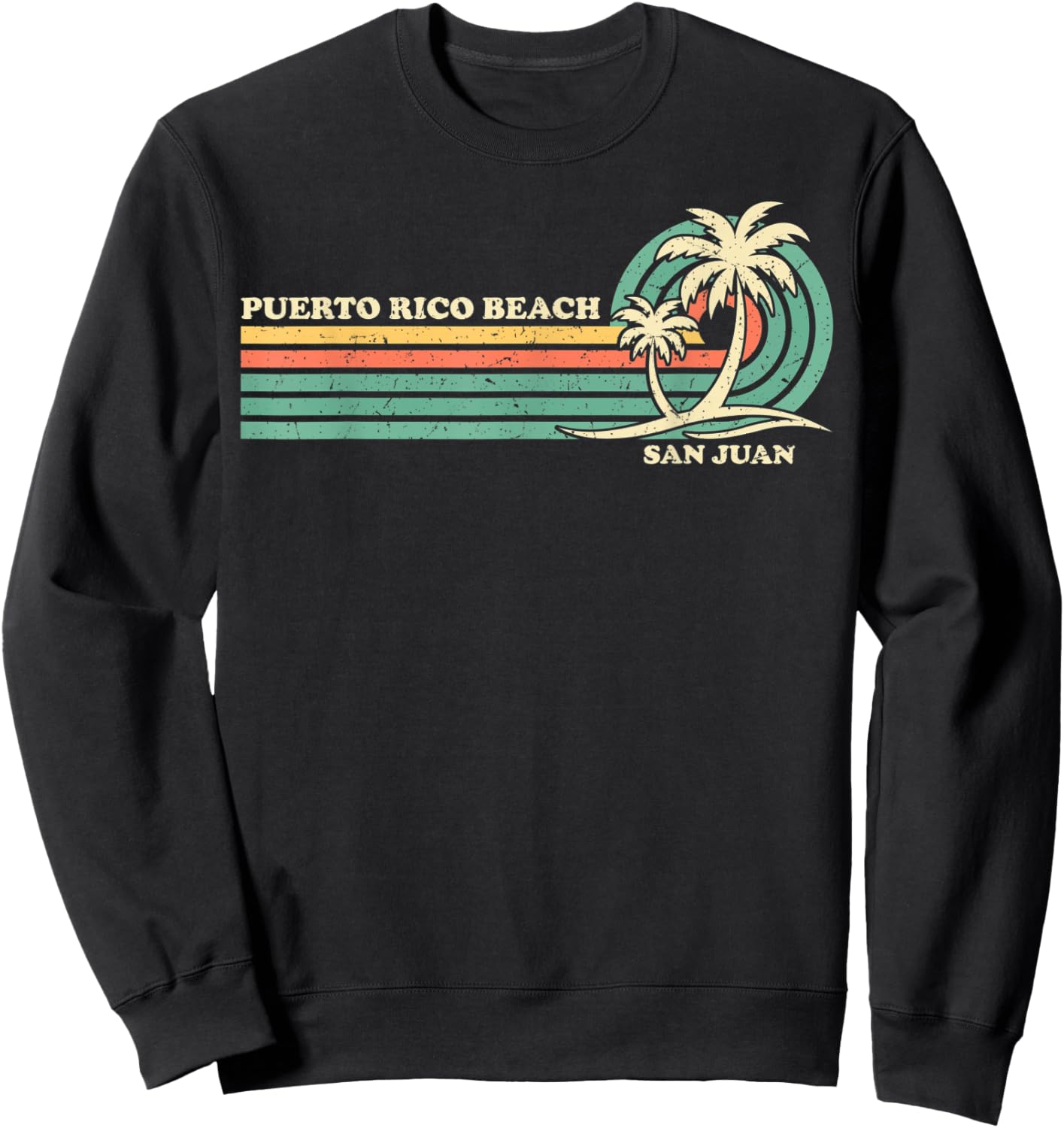 Vintage Retro Summer Vacation San Juan Puerto Rico Beach Men Women Kids Sweatshirt - Sweatshirt | Black