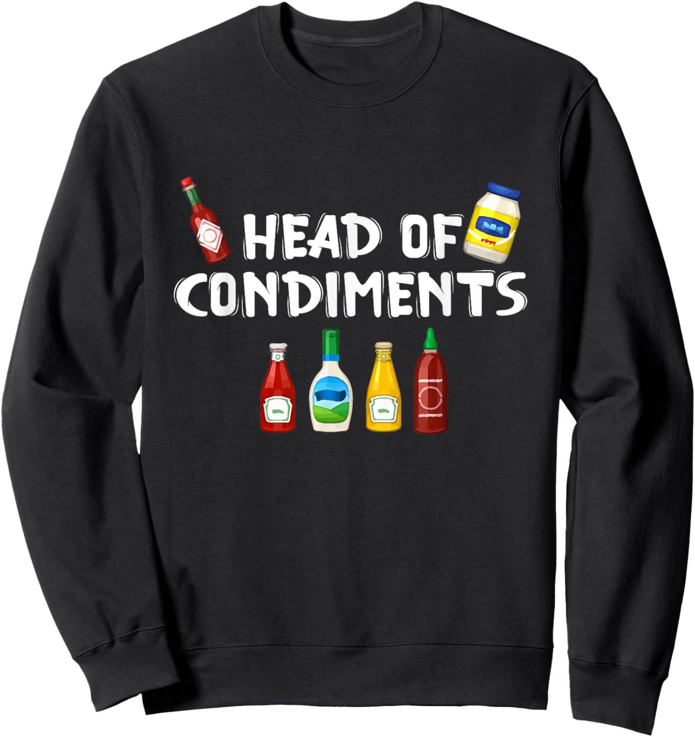 Head of Spices Funny Condiments BBQ Spices Sauce Sweatshirt - Sweatshirt | Black