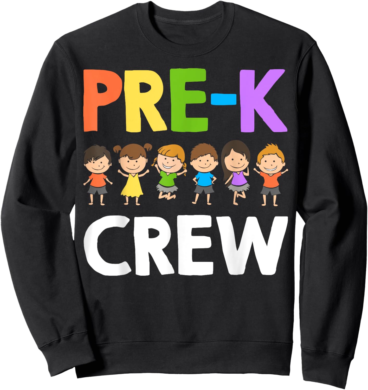 Funny Preschool Teacher Designs Women Pre-K Crew Sweatshirt - Sweatshirt | Black