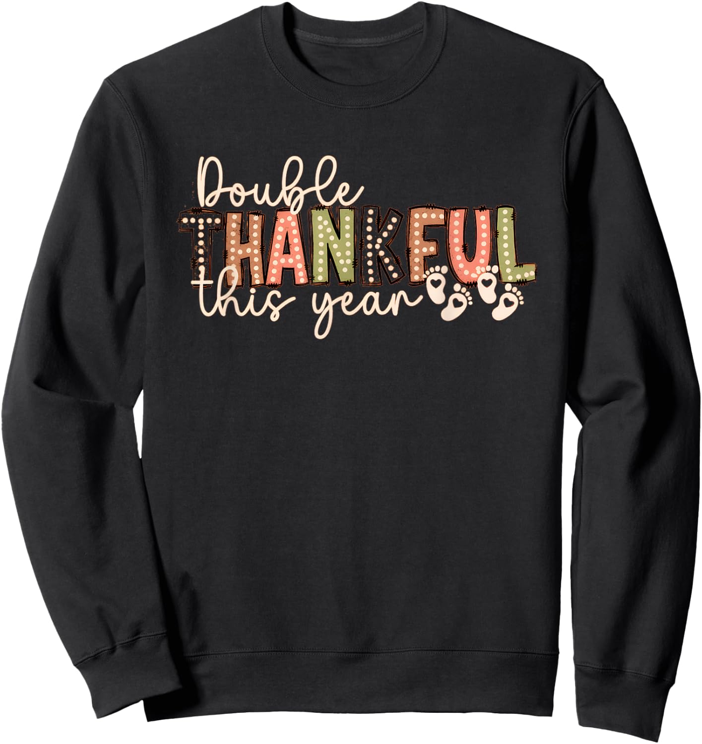 Twins Fall Pregnancy Thanksgiving Pregnancy Announcement FAL Sweatshirt - Sweatshirt | Black