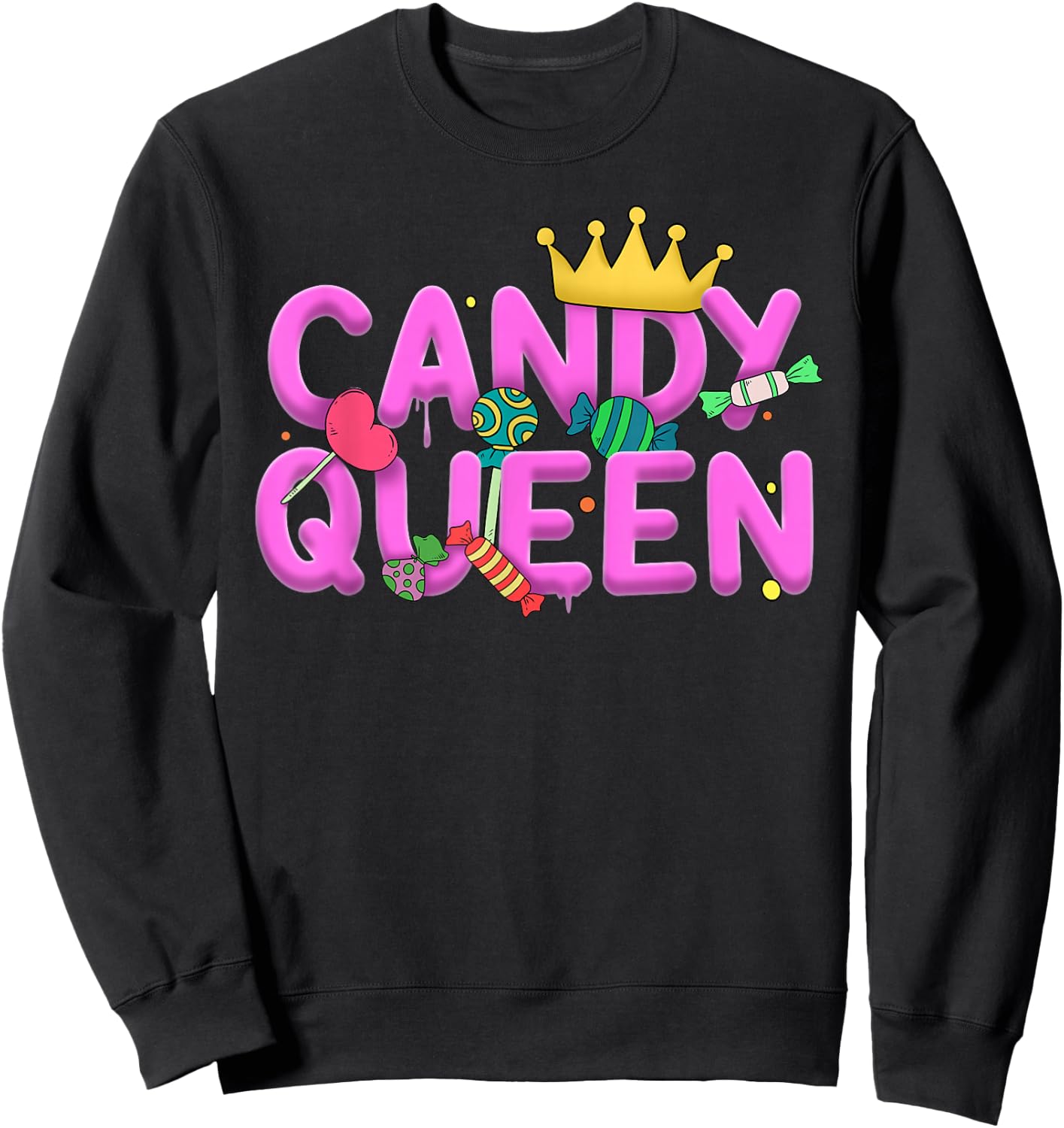 Cool Candy Queen Art Girls Candy Lollipop Lovers Sweatshirt - Sweatshirt | Black