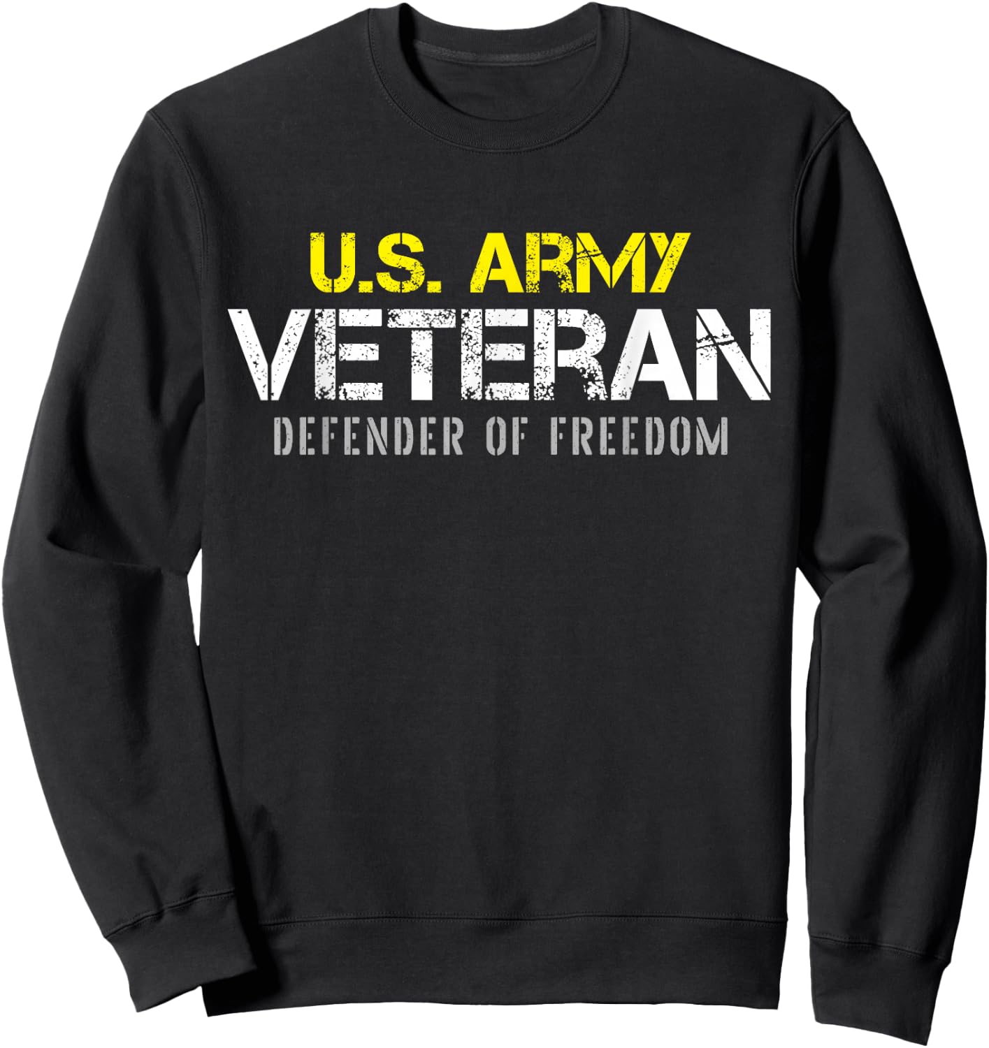 U.S. Army Proud Army Veteran Vintage Sweatshirt - Sweatshirt | Black