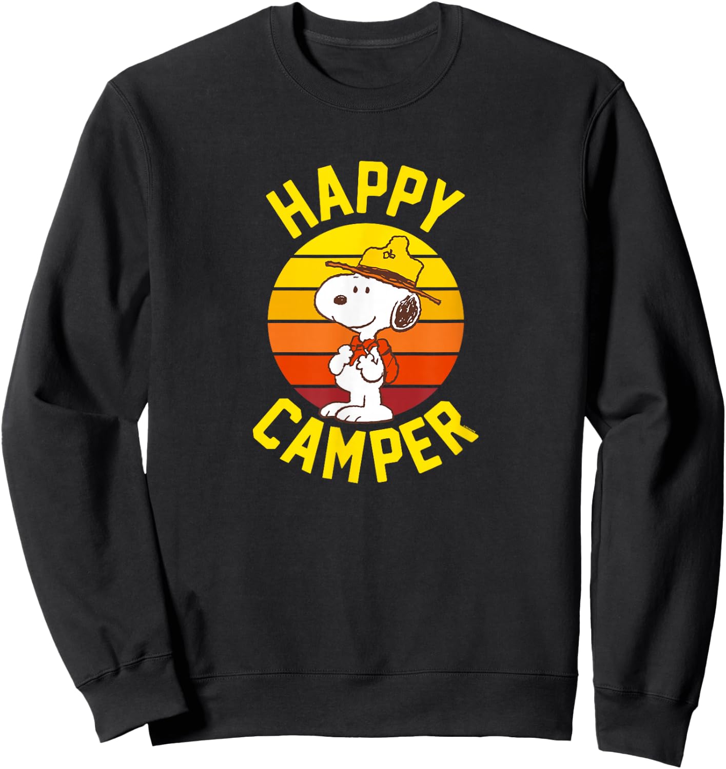 Peanuts - Snoopy Happy Camper Sweatshirt - Sweatshirt | Black