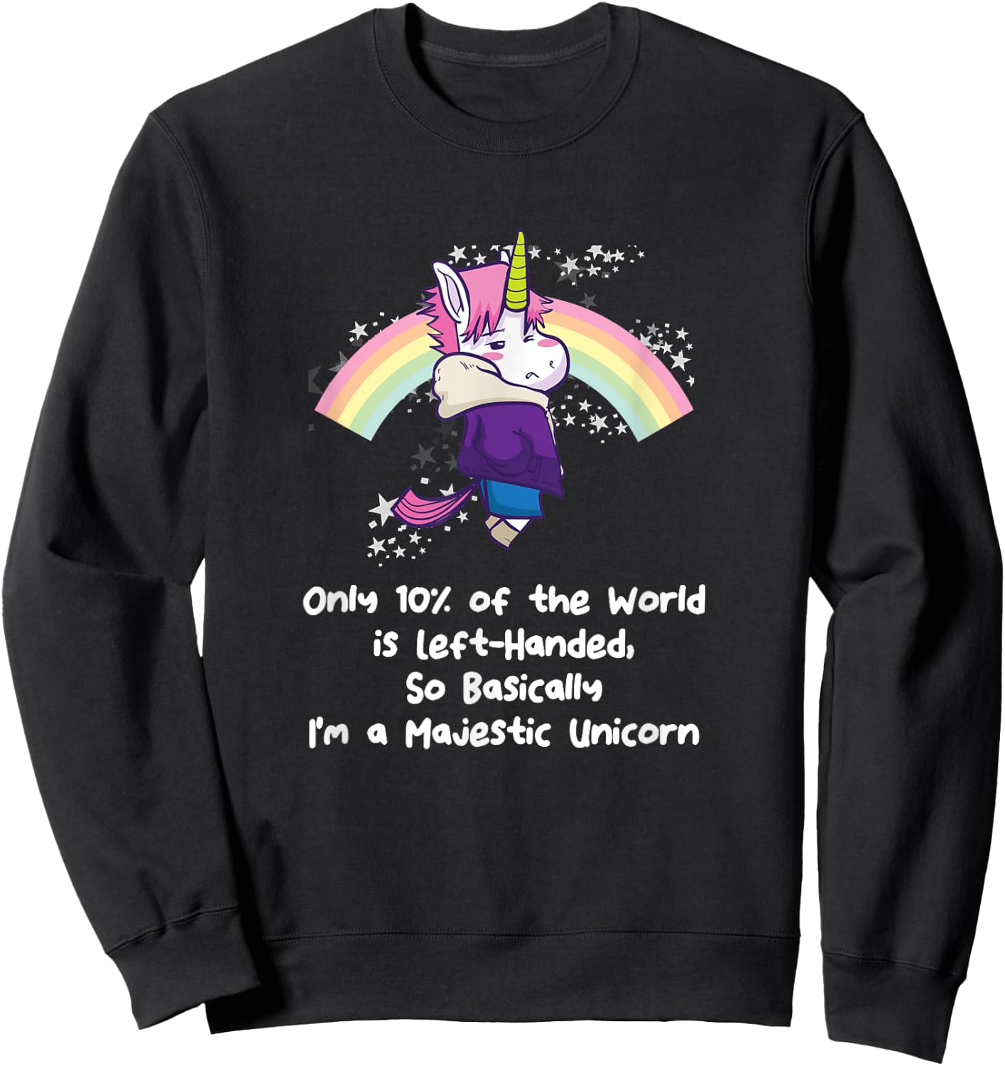 Majestic Left Handed Unicorn Left Dealer Day Sweatshirt - Sweatshirt | Black