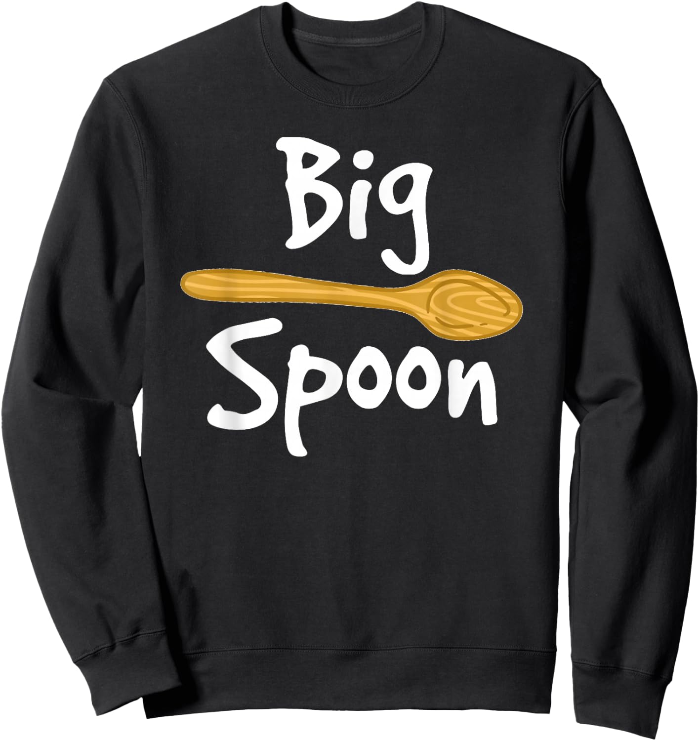 Cute Big Spoon Little Spoon Matching Couple Sweatshirt - Sweatshirt | Black
