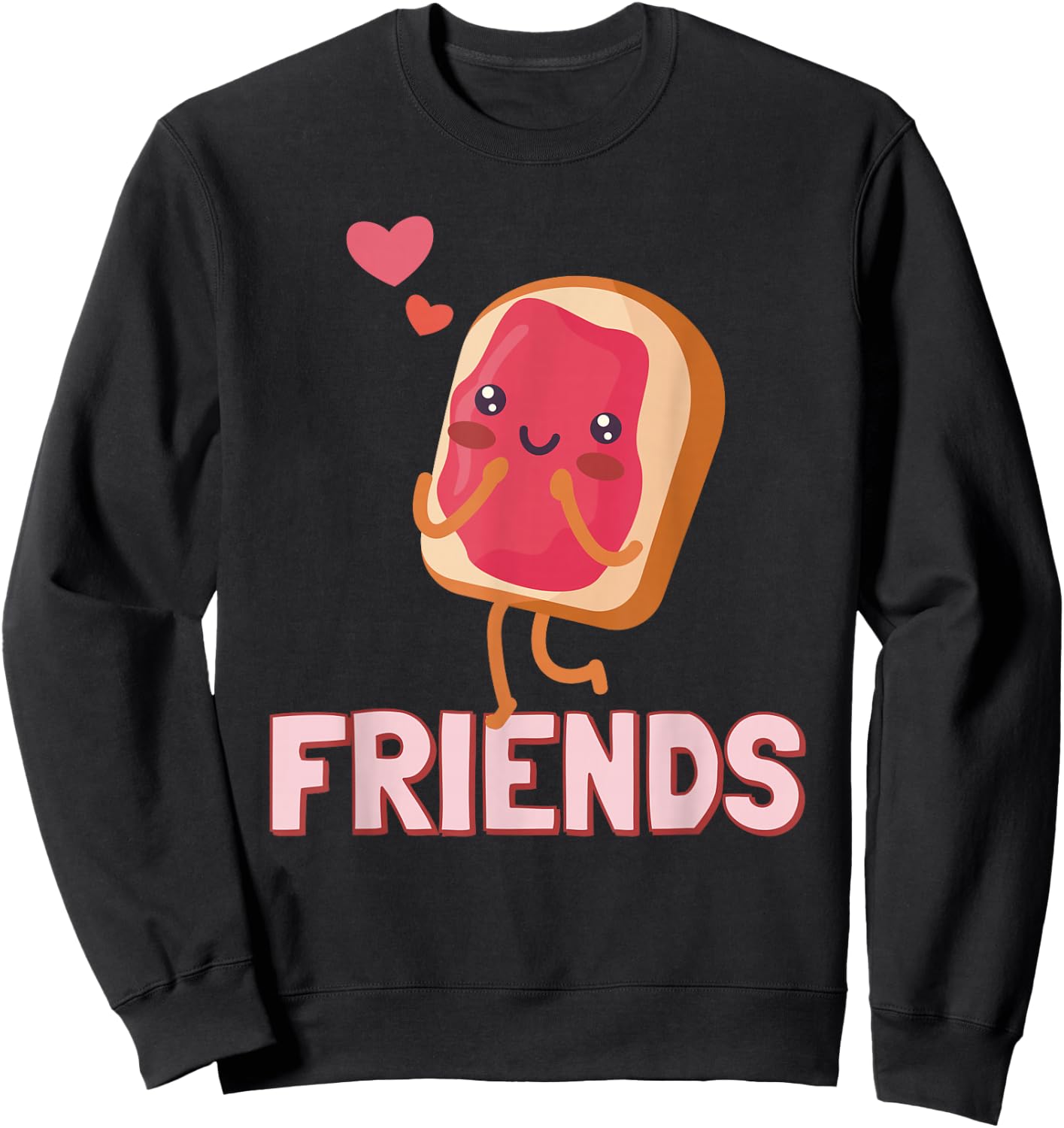 Best Friends PB&J Jelly and Peanut Butter Girl Woman Besties Sweatshirt - Sweatshirt | Black