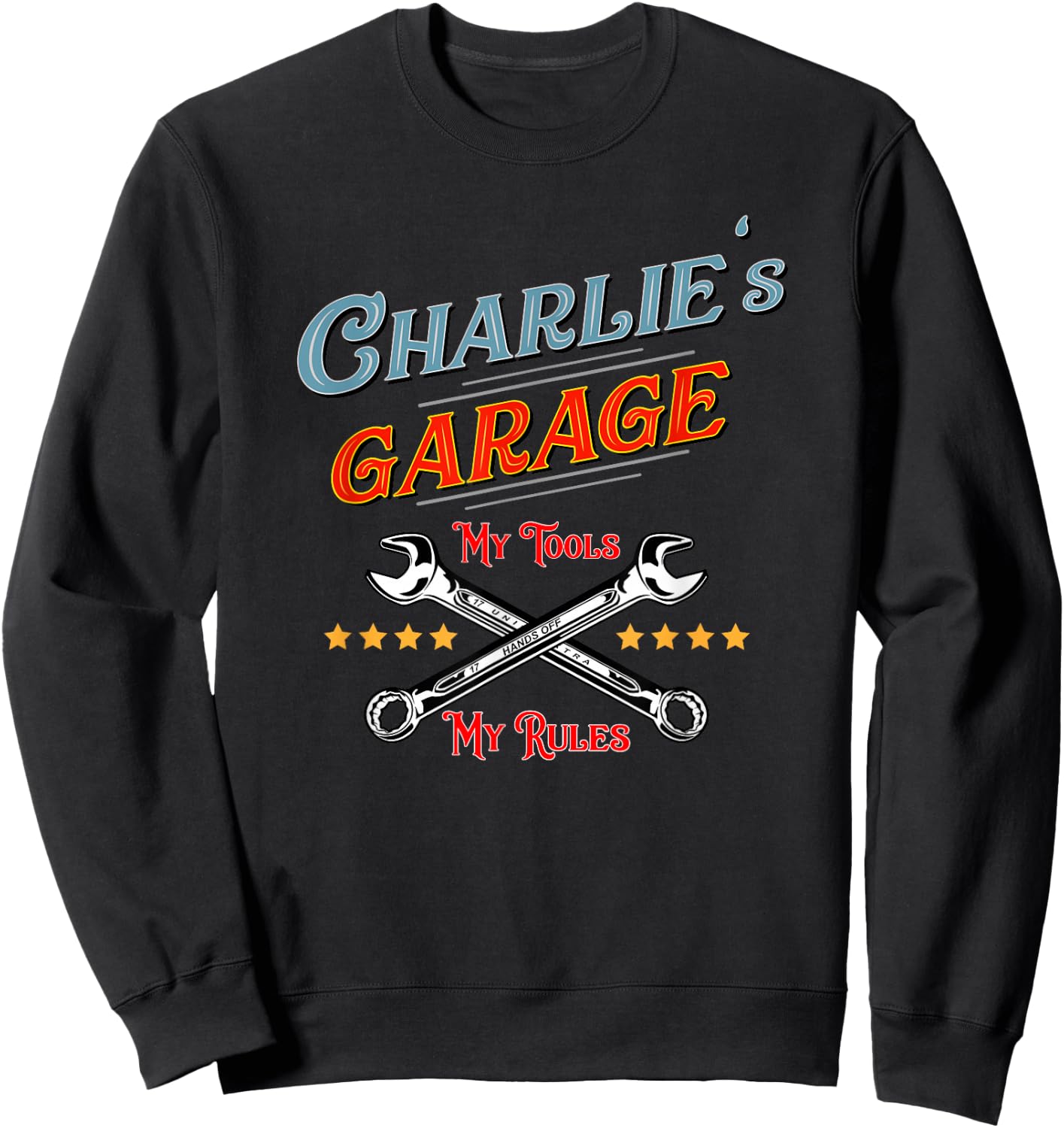 CHARLIE'S GARAGE funny shirt boys teens gift Sweatshirt - Sweatshirt | Black