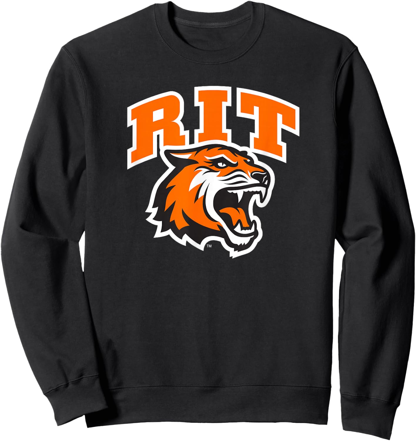 Rochester Institute of Technology RIT Tiger Stacked Logo Sweatshirt - Sweatshirt | Black