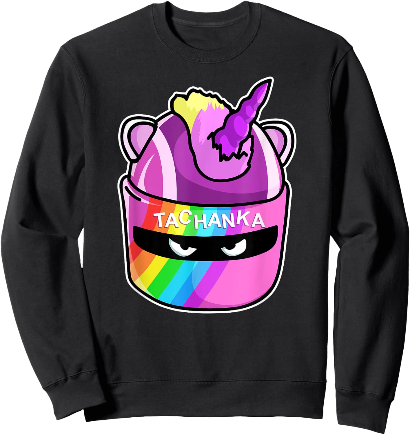 Komodo Designs Lord Tachanka Unicorn Cartoon Christmas - Black, Small, Classic Fit, , Short Sleeve Sweatshirt - Sweatshirt | Black