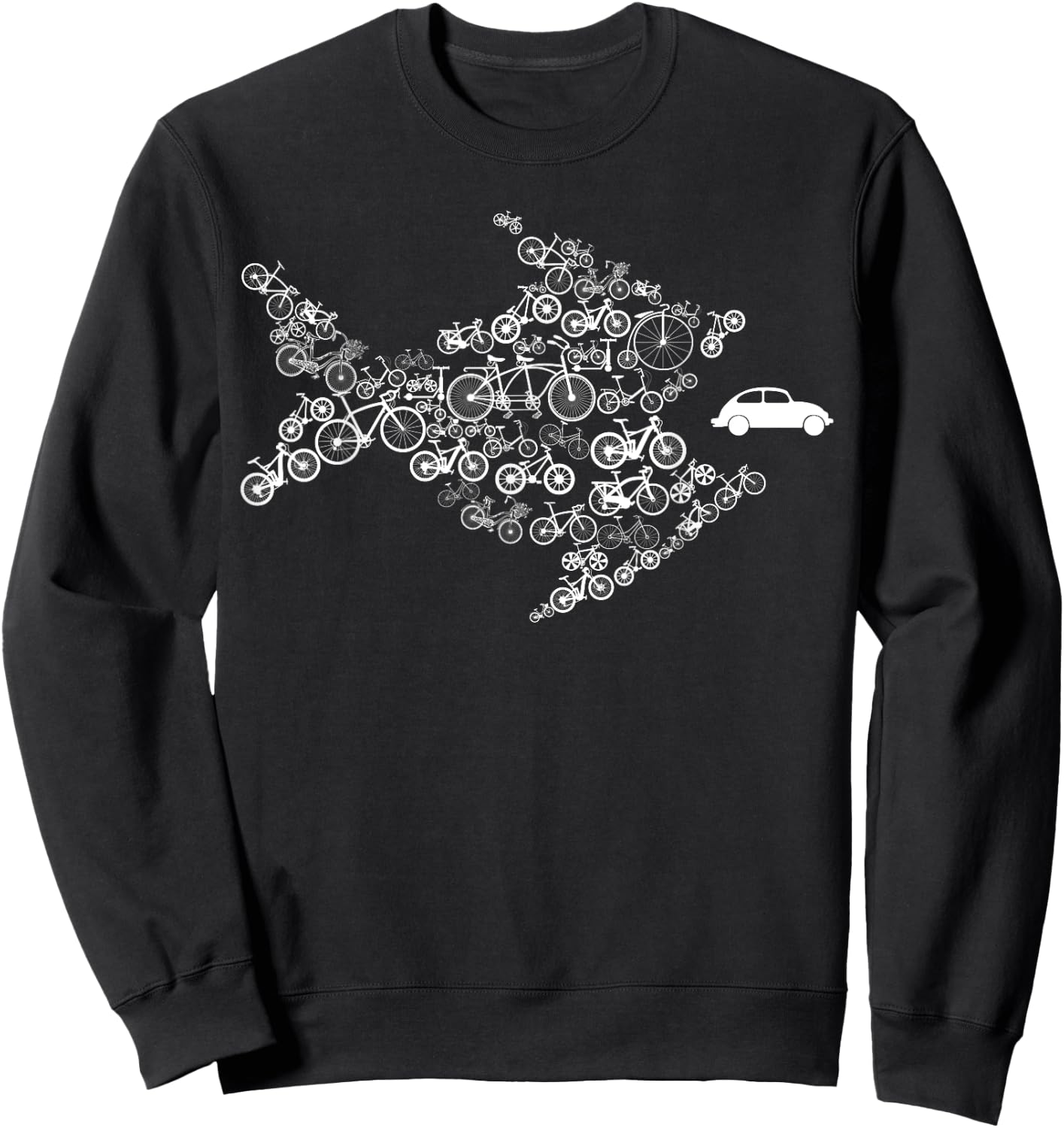 Bicycle fish eats car Sweatshirt - Sweatshirt | Black