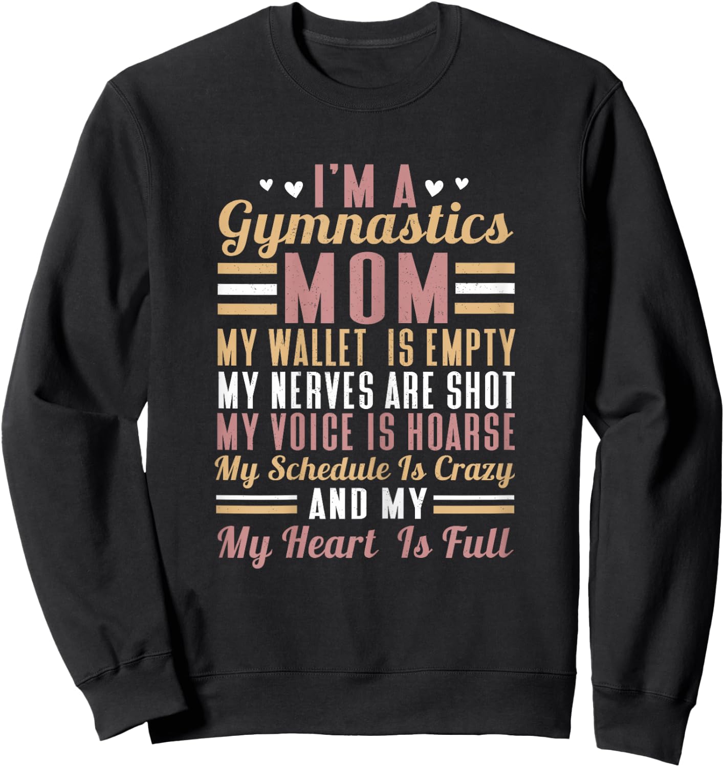 Proud Gymnast Supporter Mom Gymnastics Mom Sweatshirt - Sweatshirt | Black