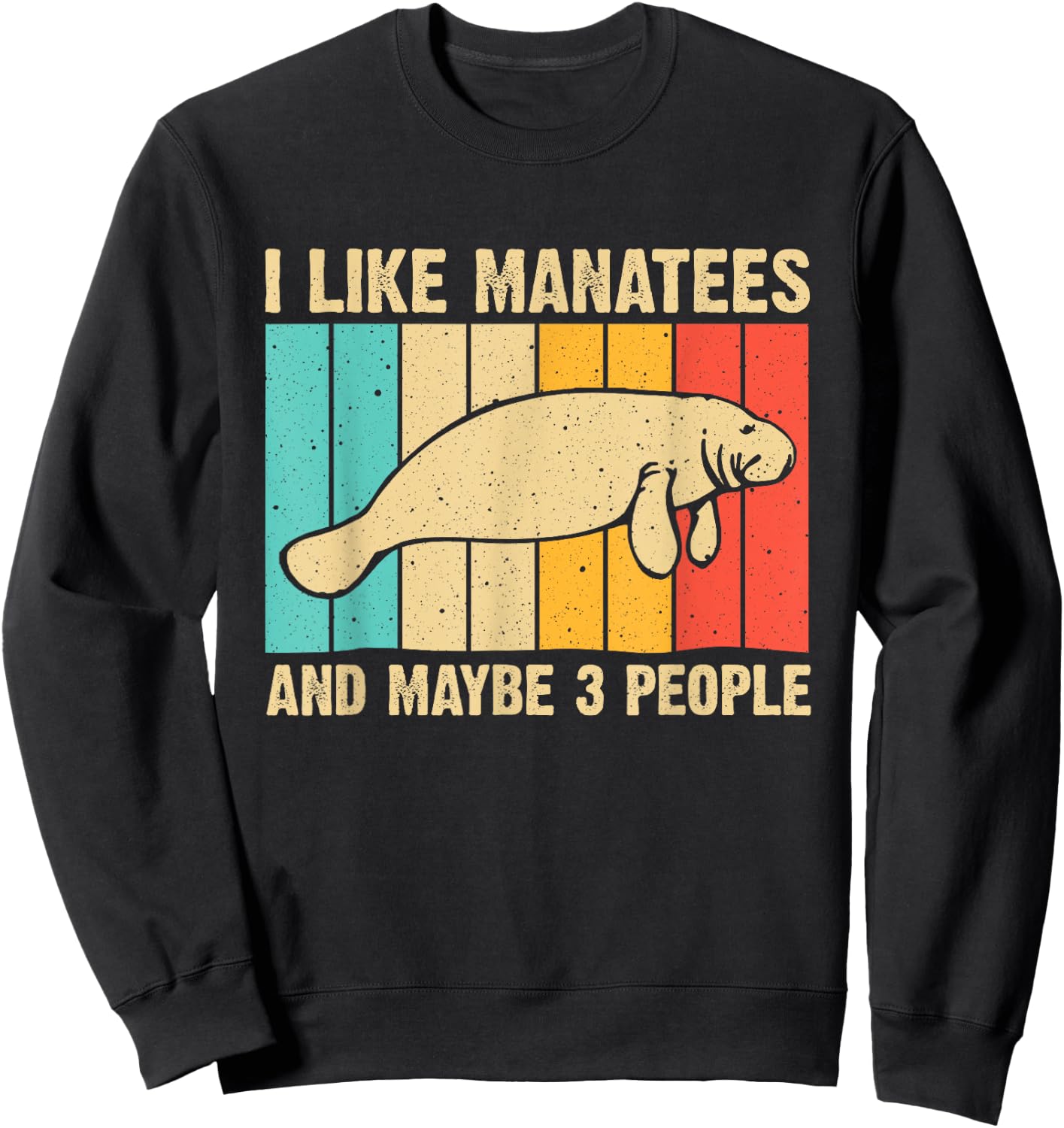 Funny Manatee Art Women Sea Cow Monster Fish Lover Sweatshirt - Sweatshirt | Black