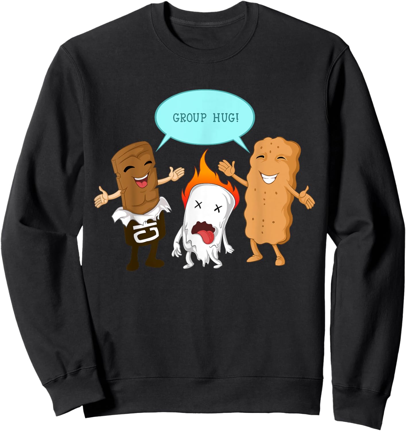 Group Hug S'mores Marshmallows Cute Camping Funny Food Gift Sweatshirt - Sweatshirt | Black