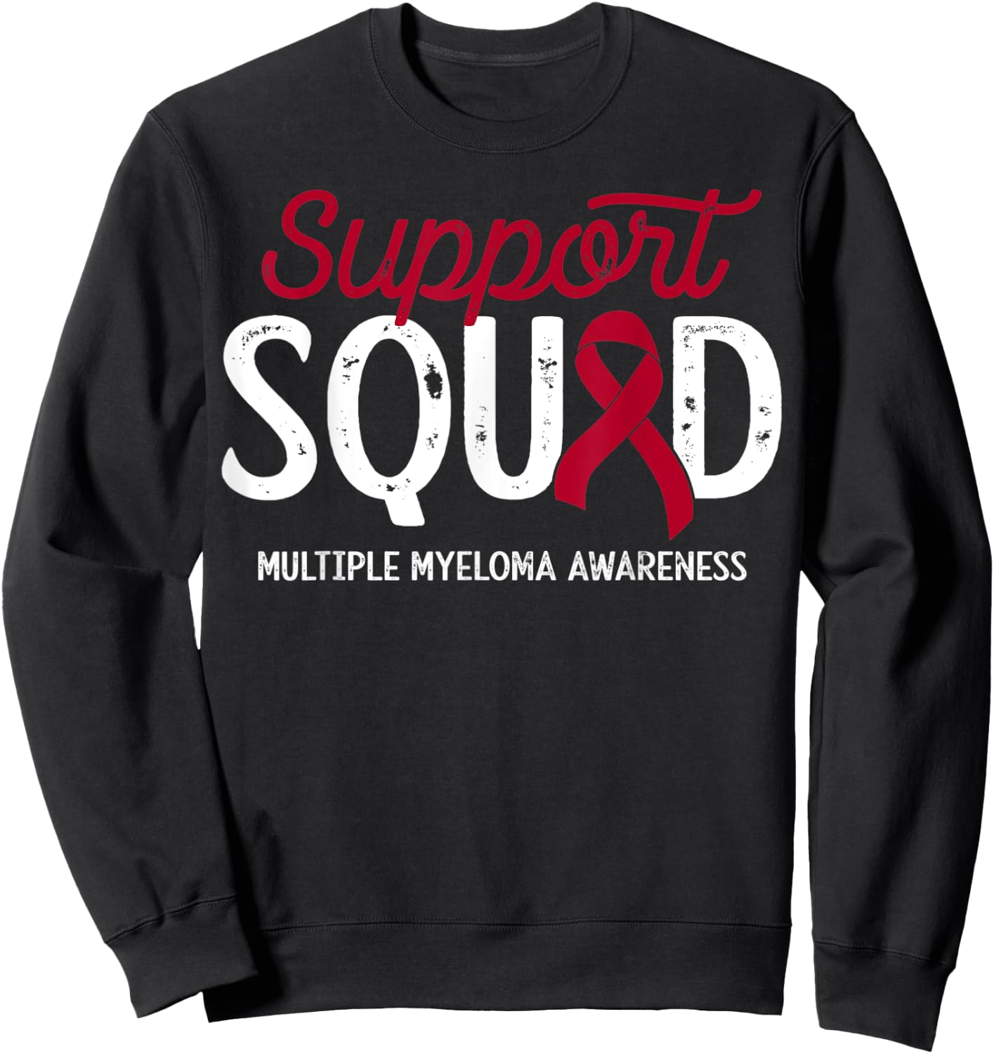 Multiple Myeloma Cancer Warrior Support Squad Survivor Crew Sweatshirt - Sweatshirt | Black